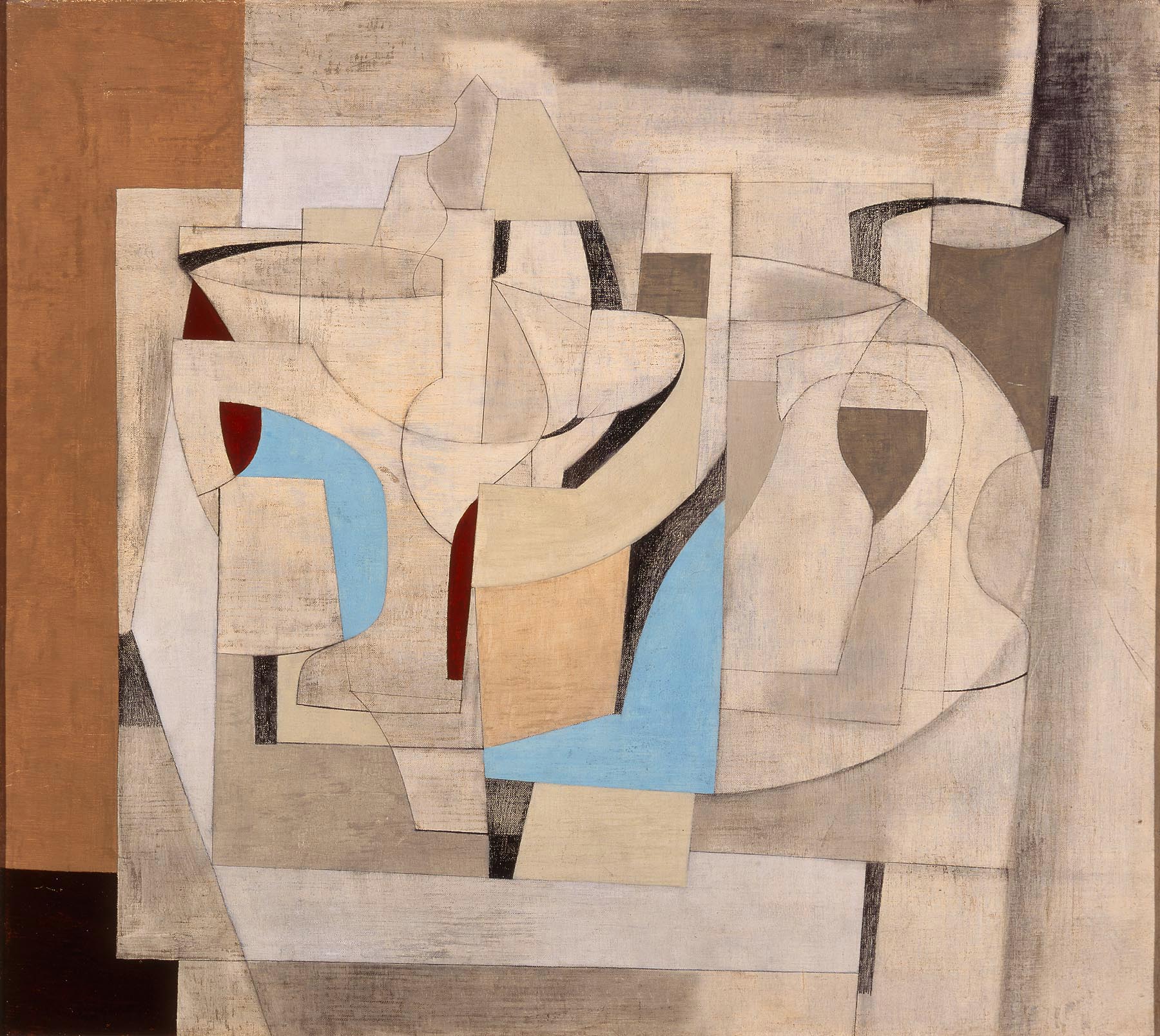 Ben Nicholson, Still Life: Crystal, 1948, Oil and pencil on canvas (Milwaukee Art Museum)