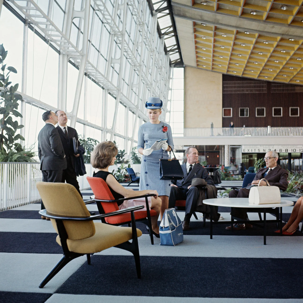 Sabena Airlines First Class Lounge with Alfred Hendrickx S3 Chairs, Brussels, 1958 via Mid-Centuria