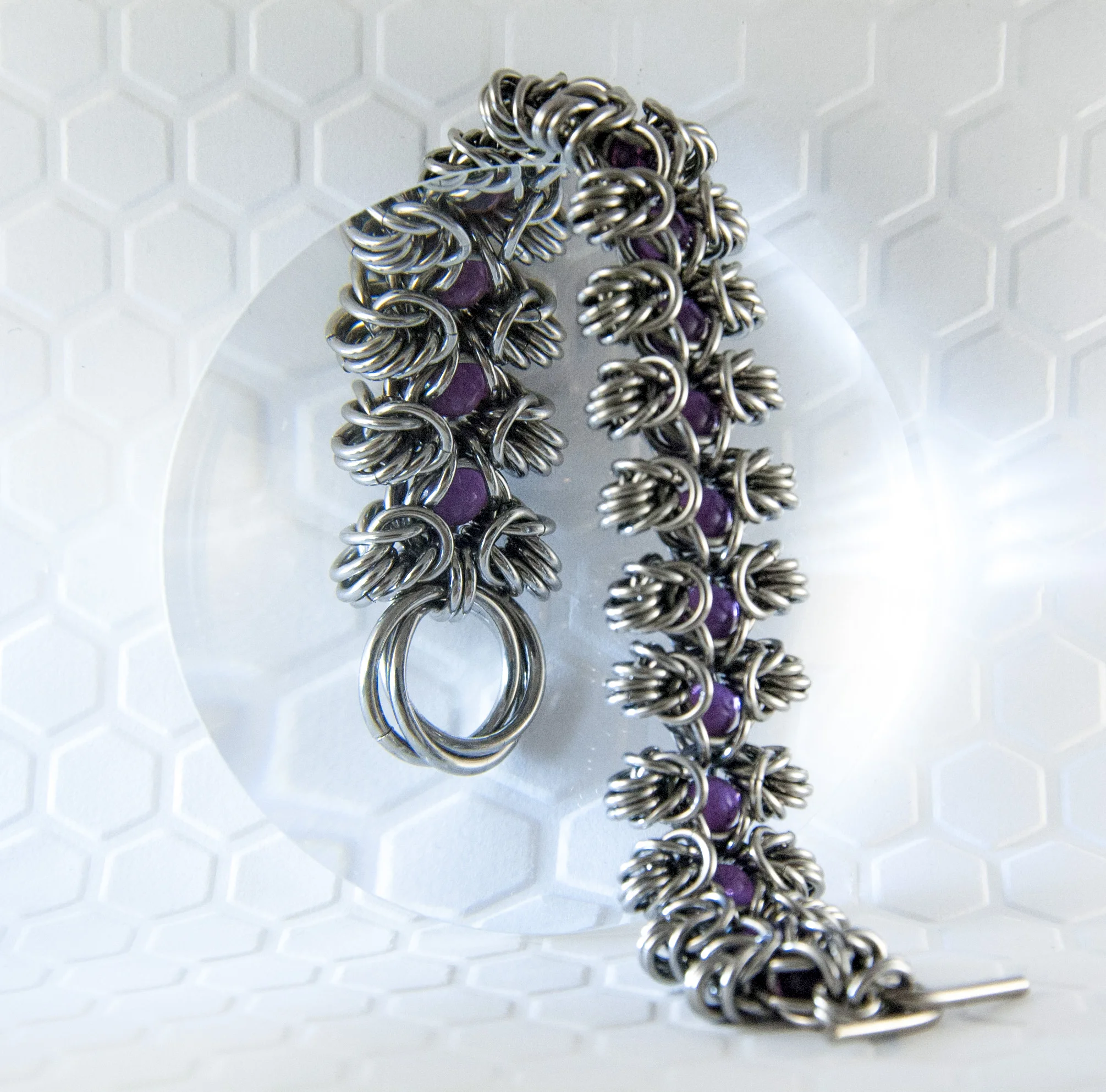 Torusphere® Purple Salamander Captured Weave Bracelet