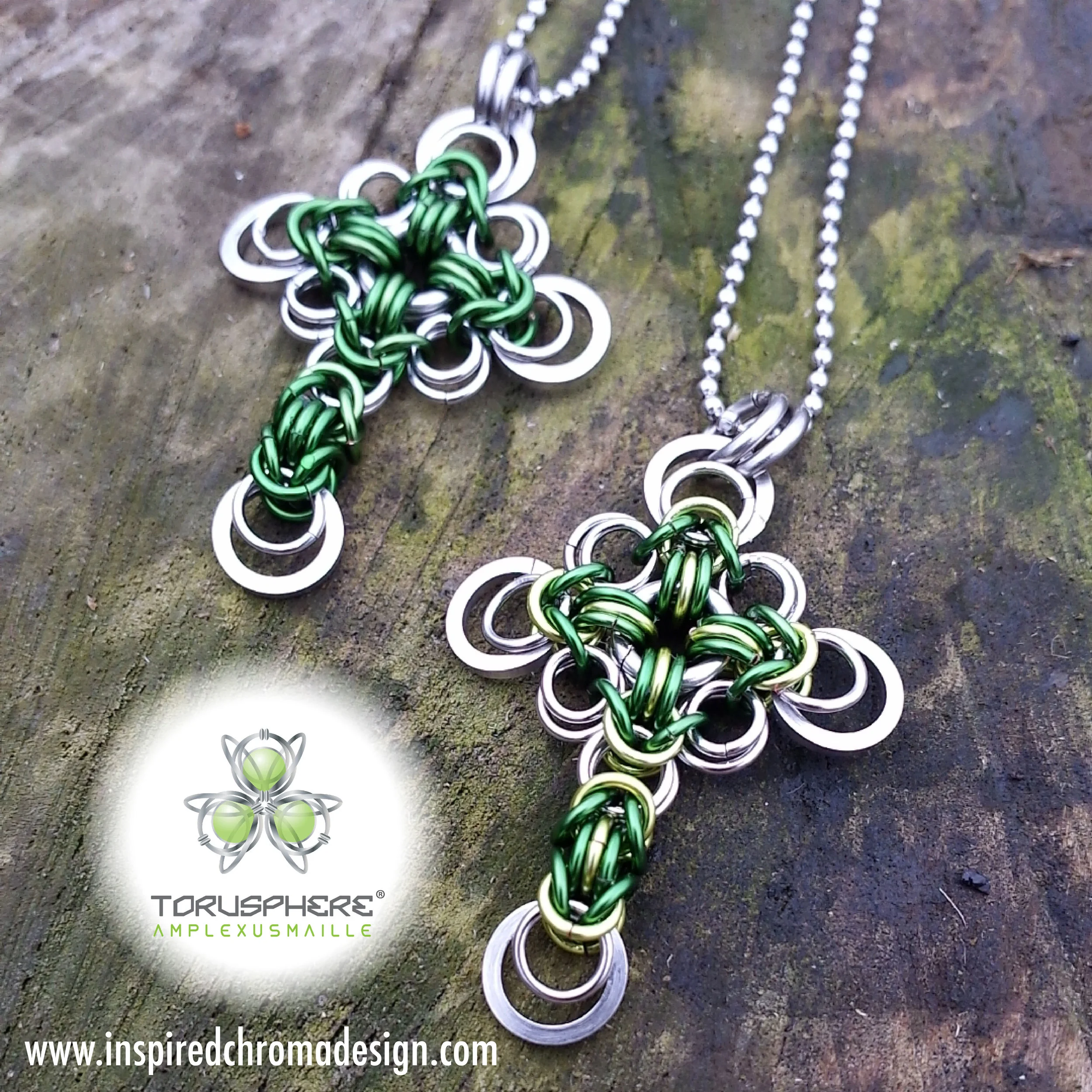 Torusphere® Celtic Cross Pendants Greens