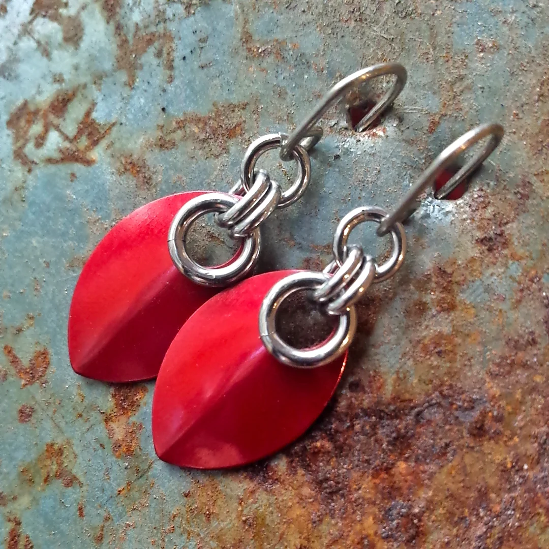 Torusphere® Spirit Scale Earrings - RED