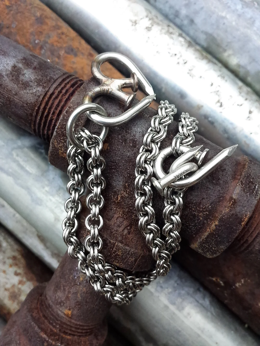 Torusphere® JeanChain featuring Nailmaille® Unbreakable Heart Pendant and Toggle