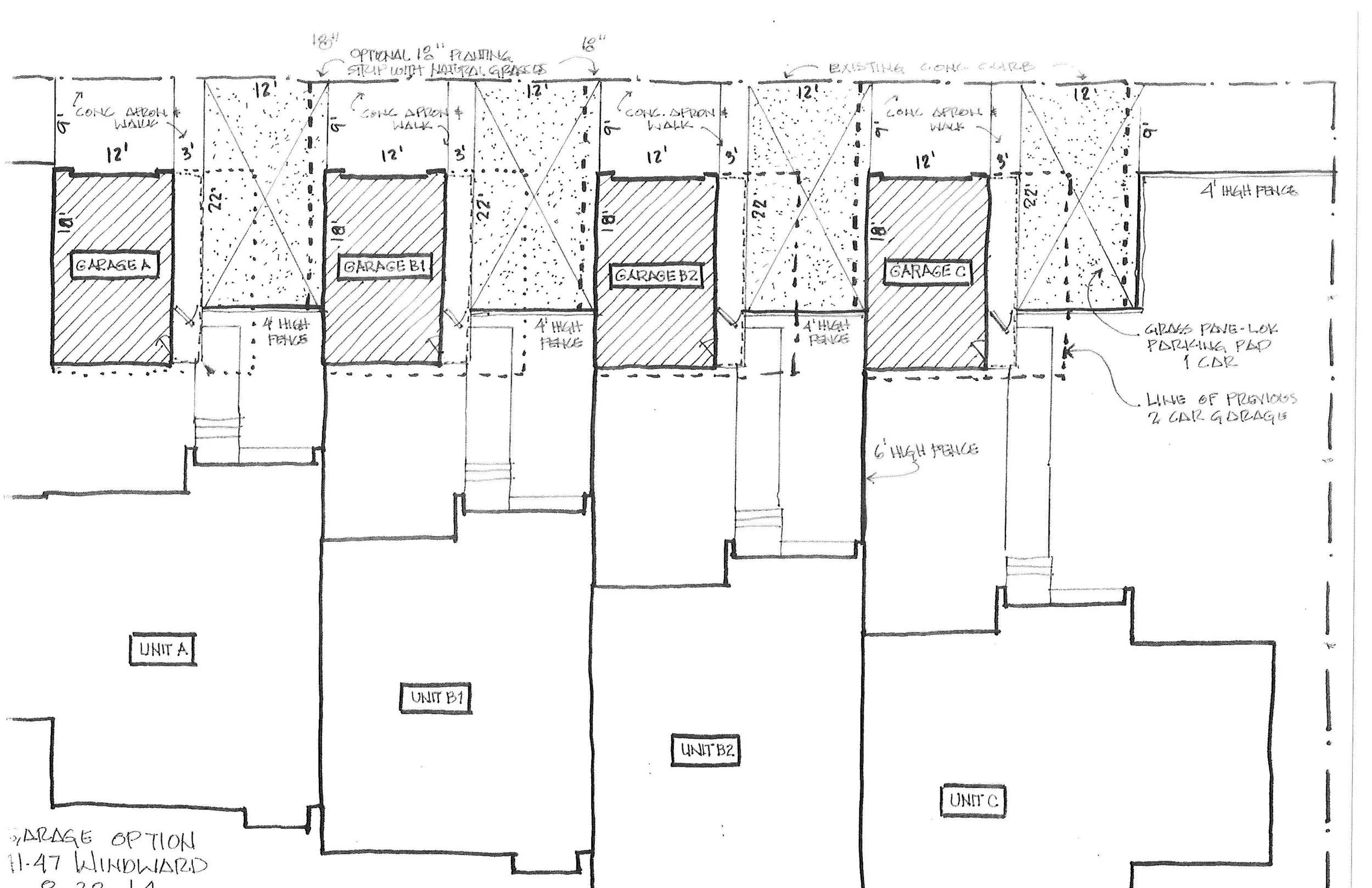 Cary's site plan sketch