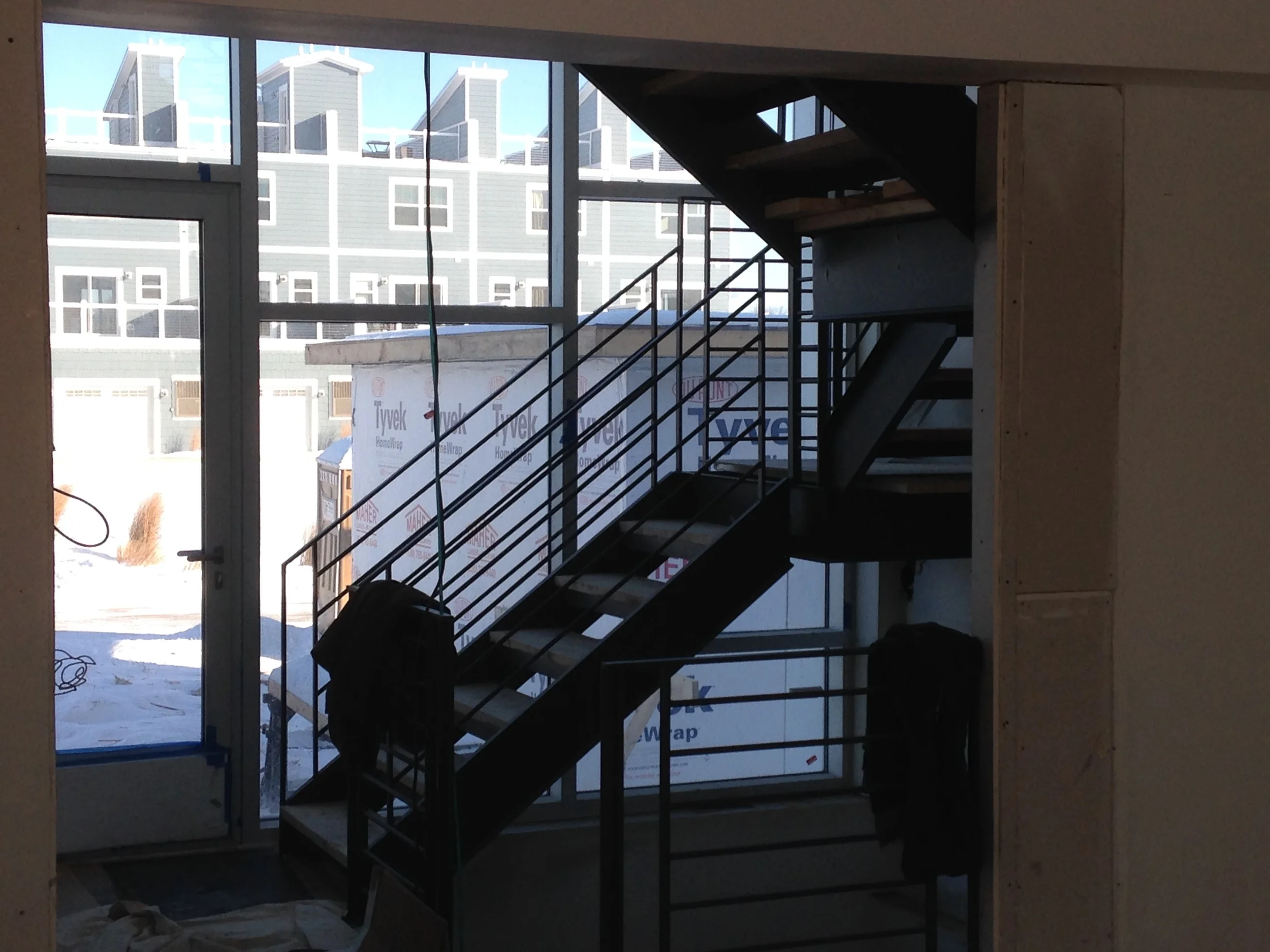 Stair hall entry looking toward street