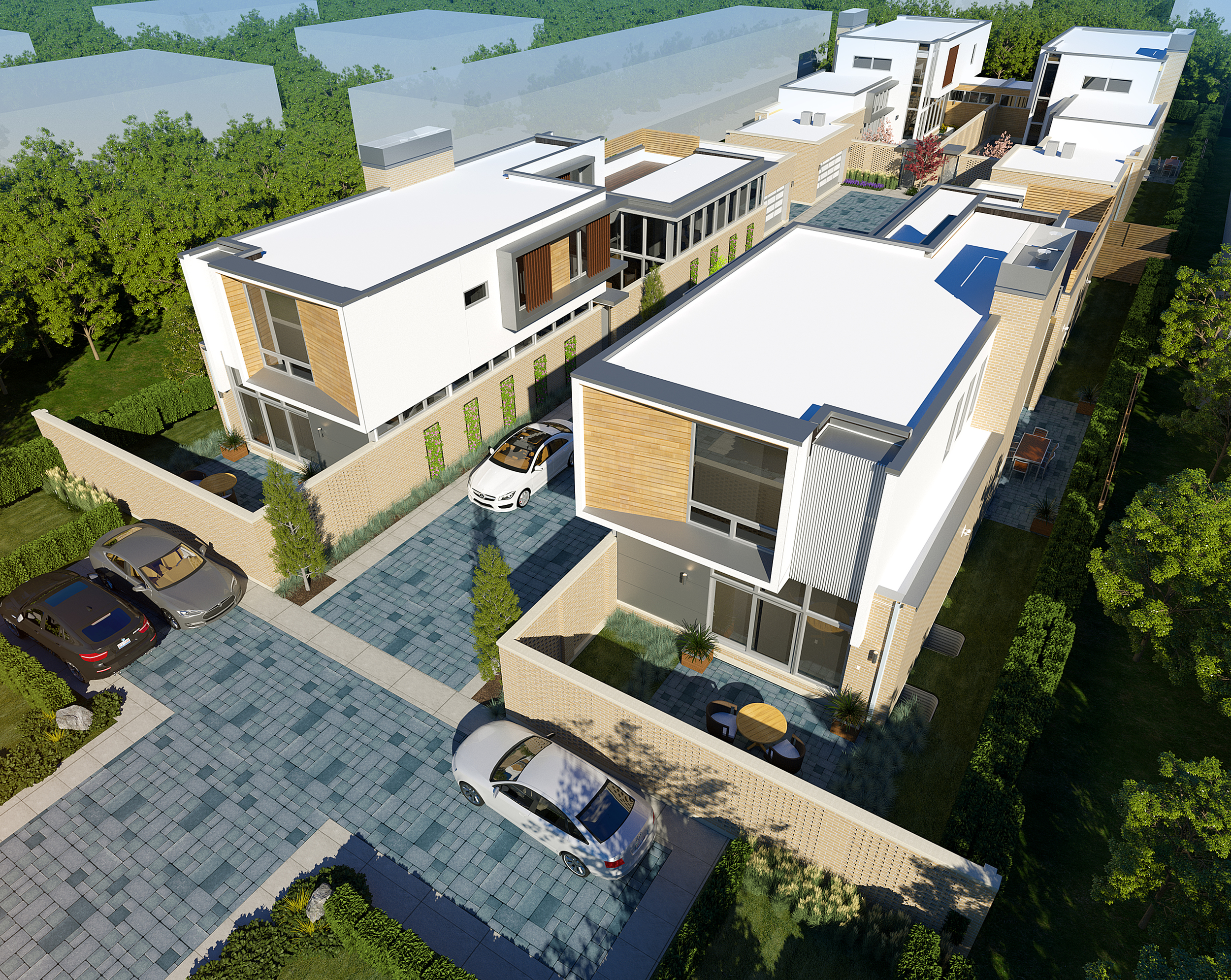 Birdseye view of Case Study Houses 2111