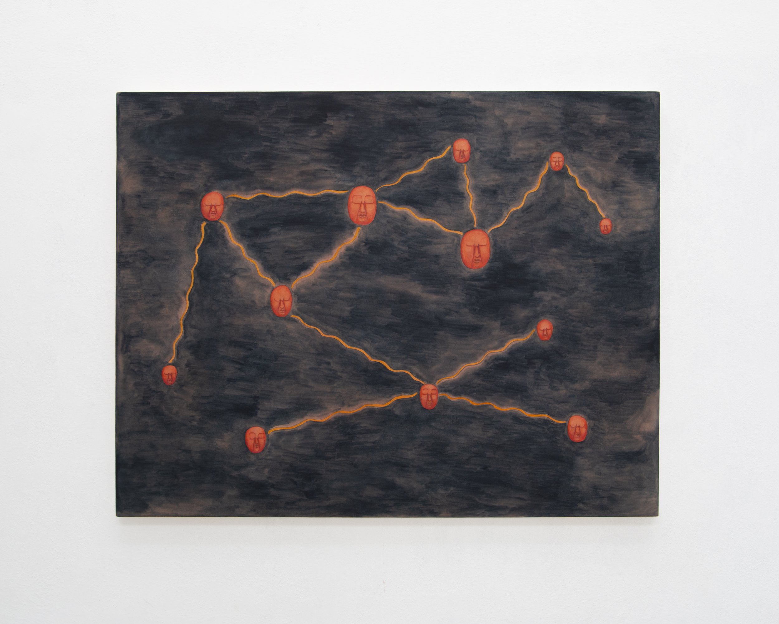   Blockchain Karma , 2022, oil on canvas, 140 x 110 cm / 43.3 x 55.1 in 