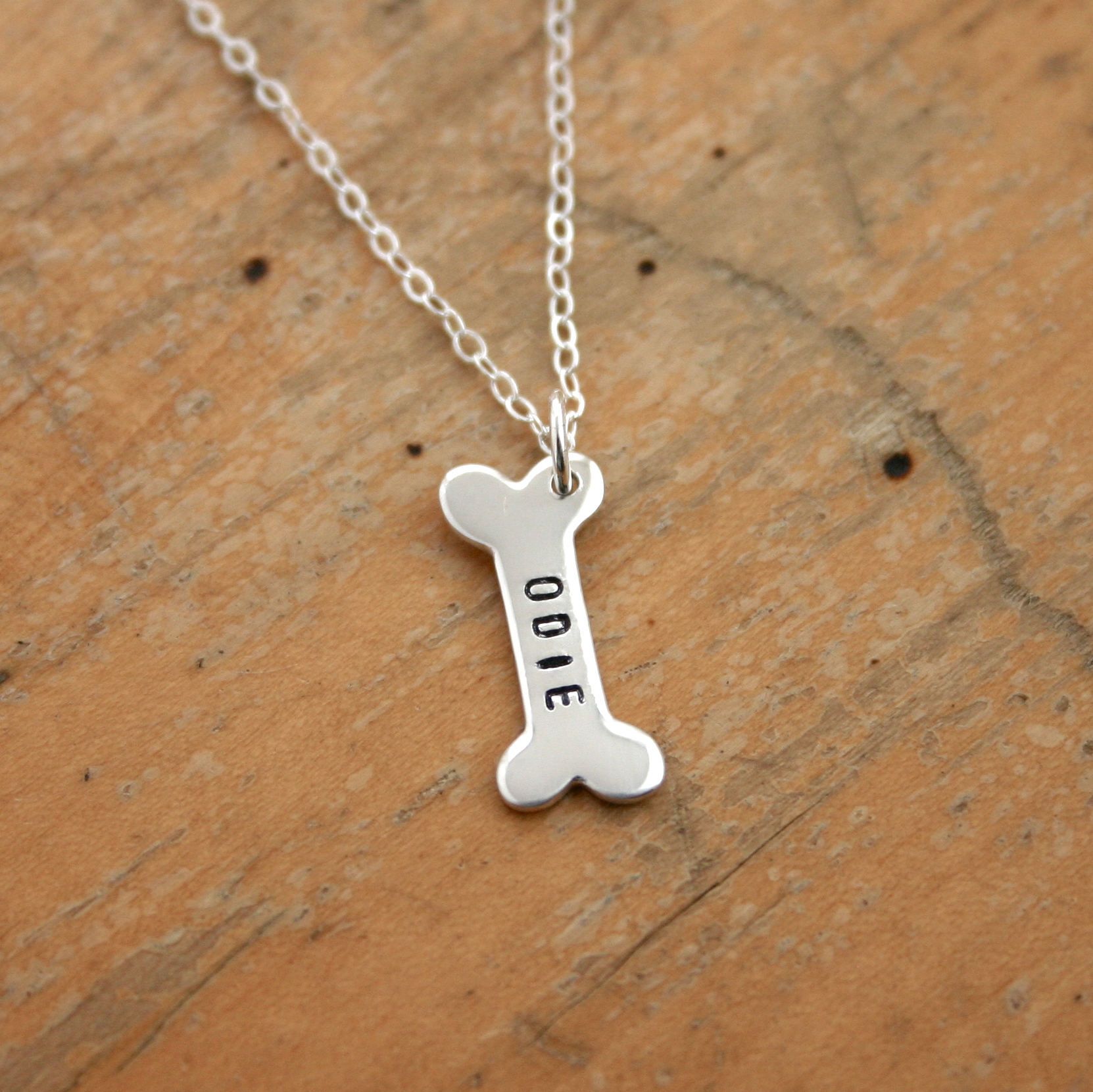 Dog Bone Name Necklace Sterling Silver — JustJaynes Sterling Silver