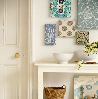 Fabric wrapped blank frames or canvases.