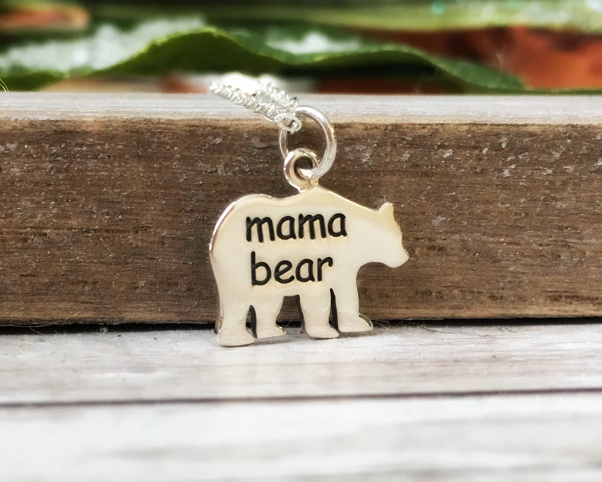 Mama Bear Necklace Sterling Silver — JustJaynes Sterling Silver Jewelry