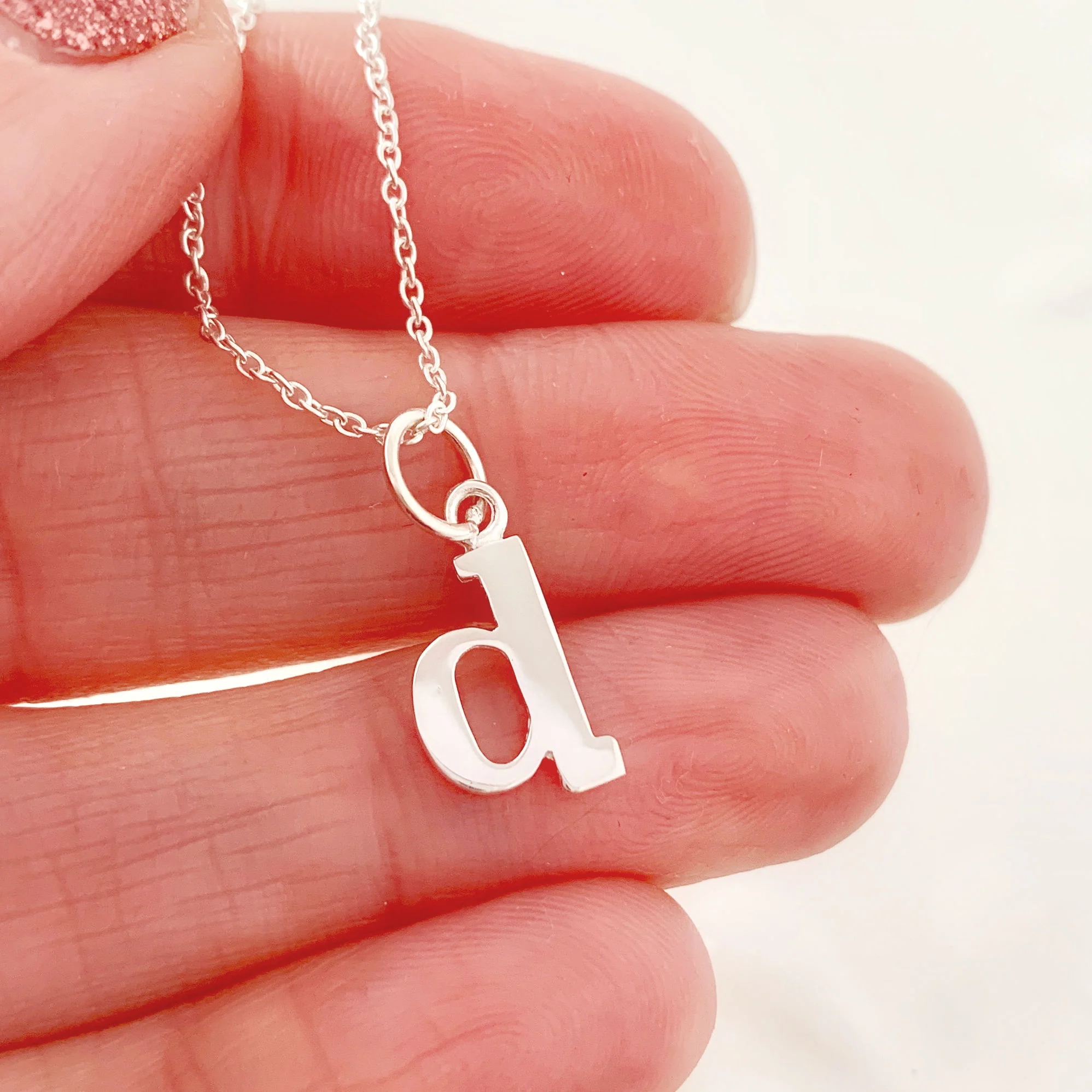 Small Initial Necklace Sterling Silver — JustJaynes Sterling Silver