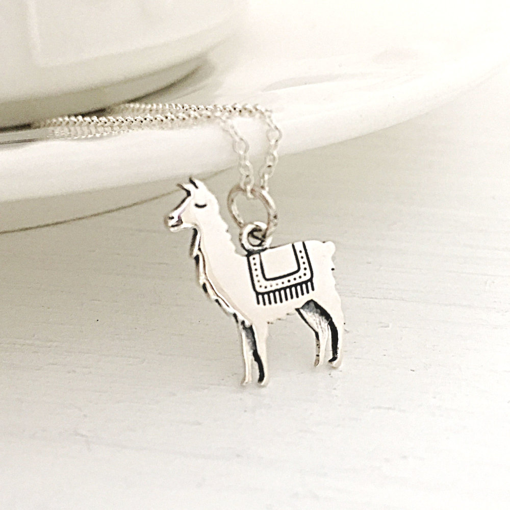 Tiny Llama Necklace Sterling Silver Layering Necklaces for Women Llama Gift  for Her Little Girl Necklace Cute Animal Jewelry 
