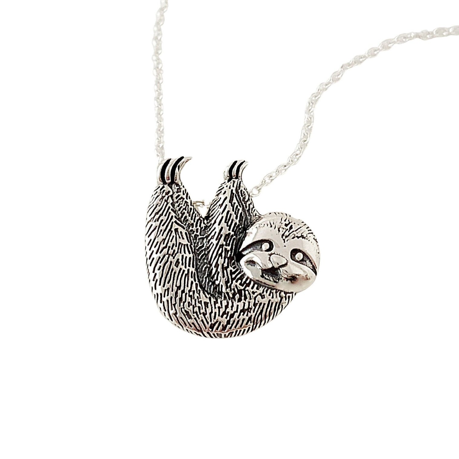 YAFEINI Sloth Gifts Sterling Silver Sloth Necklace Heart Animal Pendant for Women Jewelry
