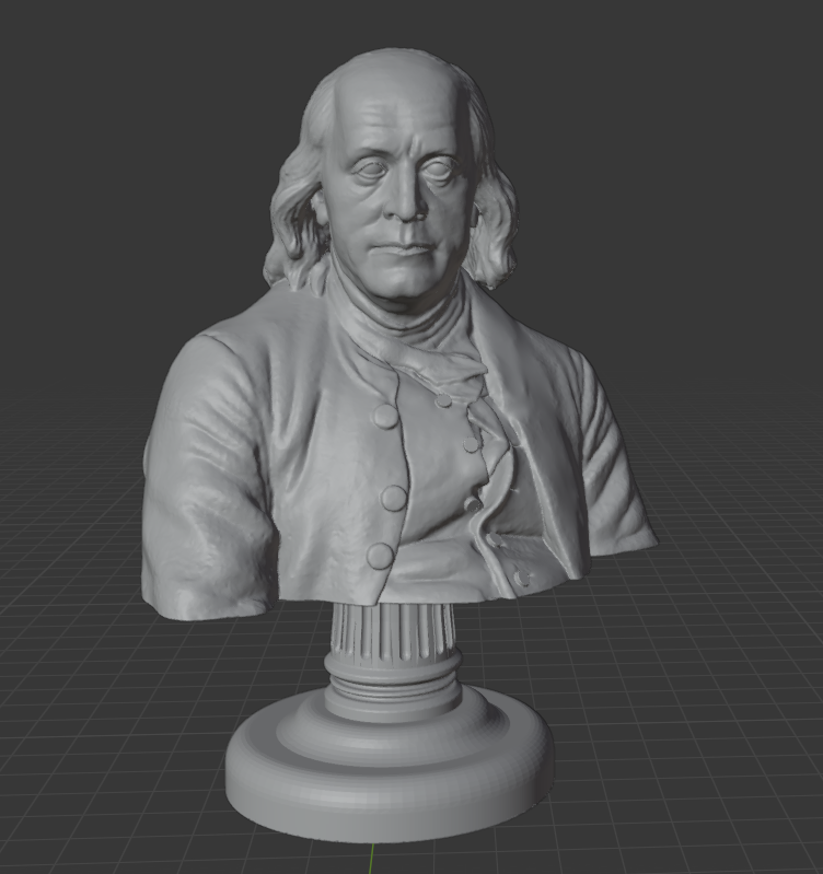Ben Franklin Bust 1/10th scale with pedestal