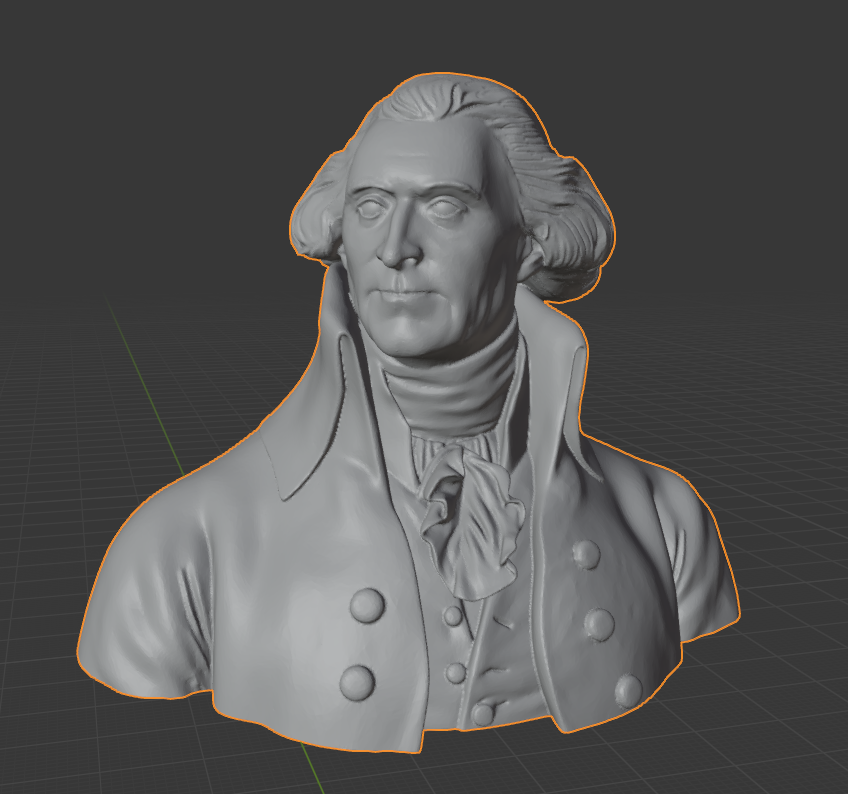 Thomas Jefferson  Bust 1/10 scale with pedestal