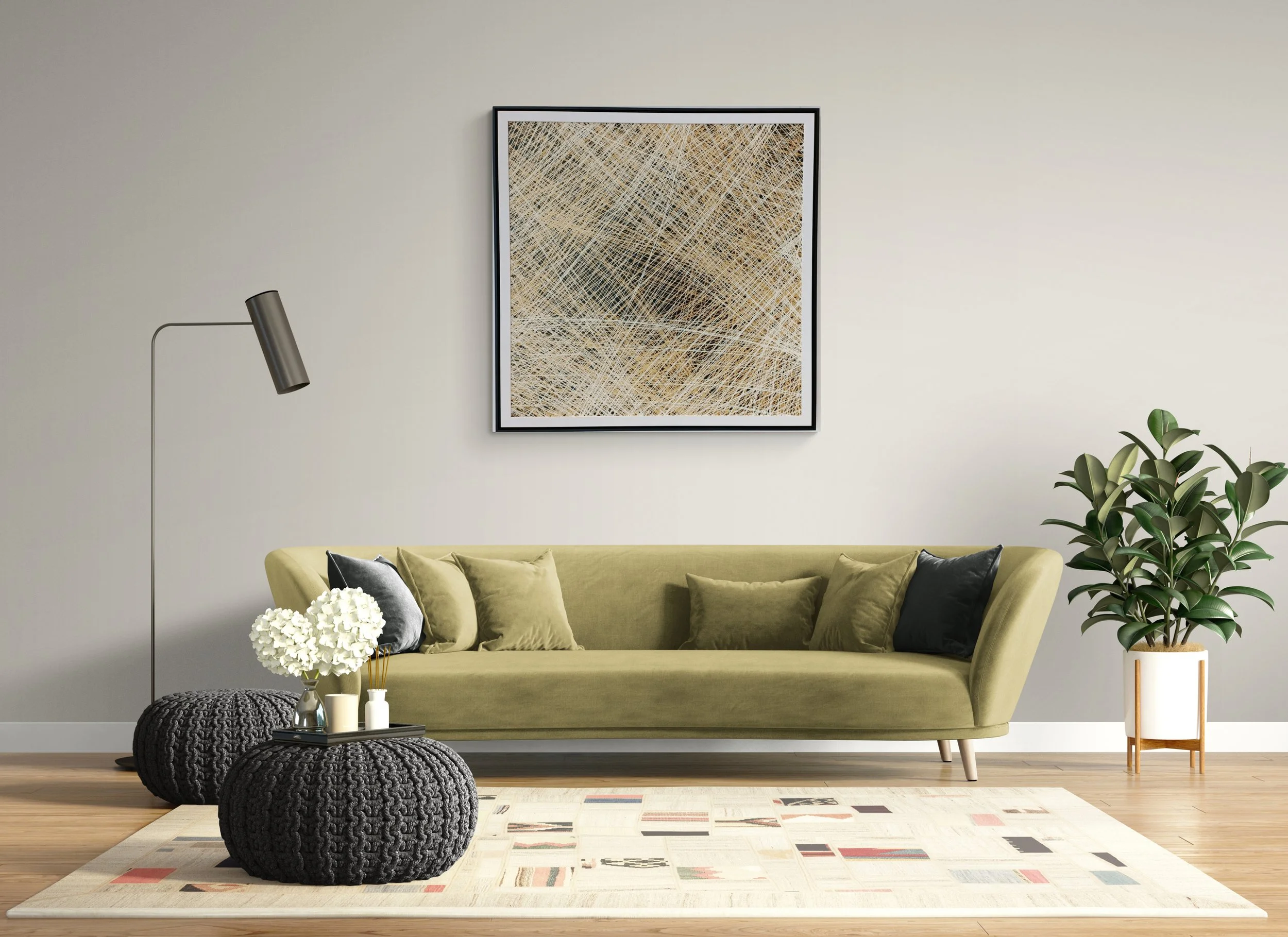 Framed original contemporary artwork displayed in Art Reflection Mosman gallery.