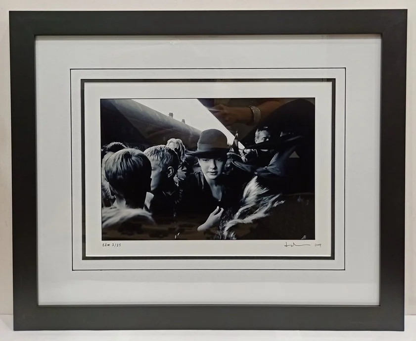 Large-scale landscape photography framed with UV-protective Artglass and acid-free white matting.