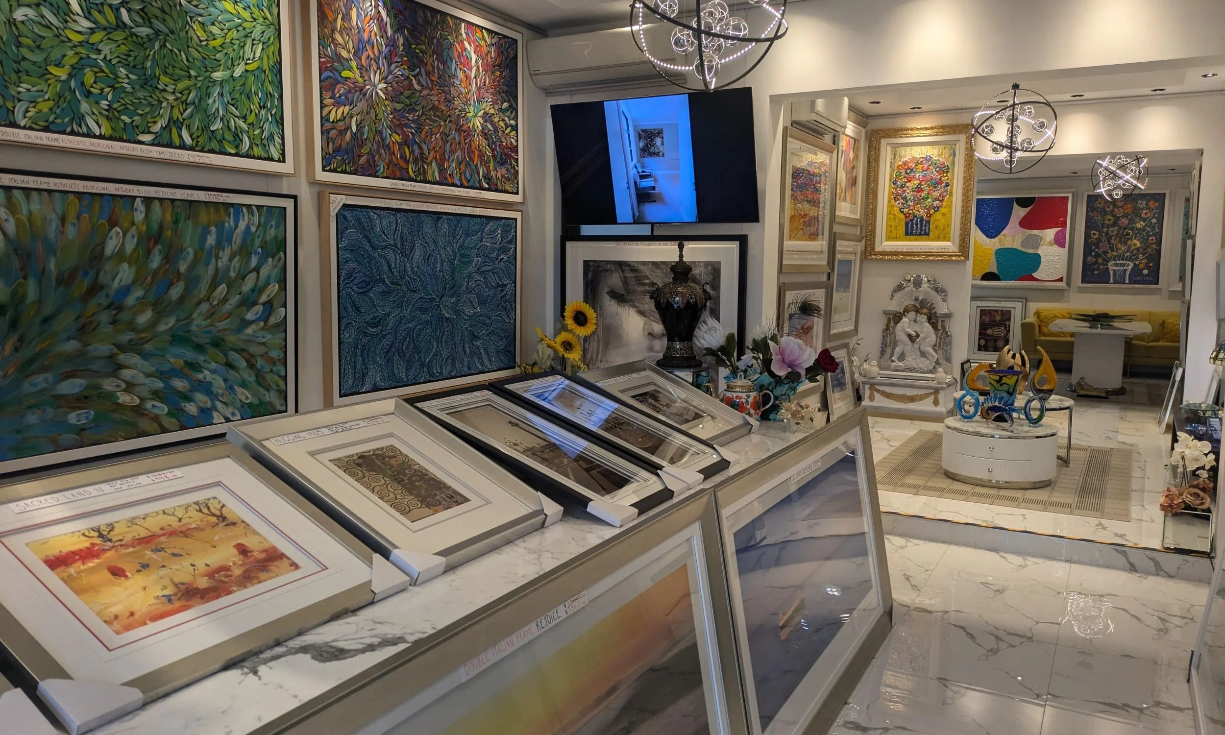 original artworks framed in a Mosman gallery