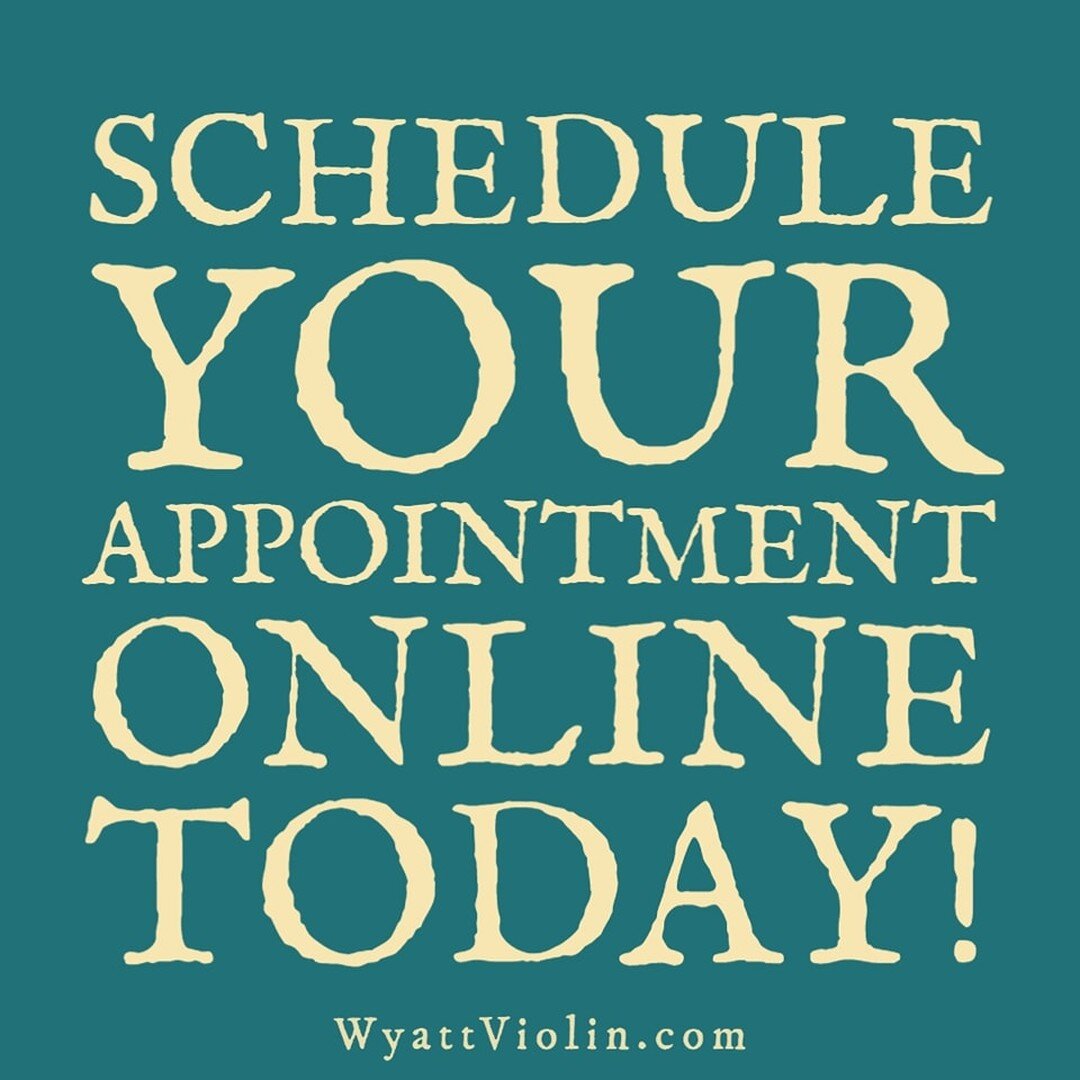 You can now schedule your appointments at the Wyatt Violin Shop quickly and easily online!

#WyattViolin #KCMOmusic  #KCviolinists  #ViolinShop  #ShopLocal