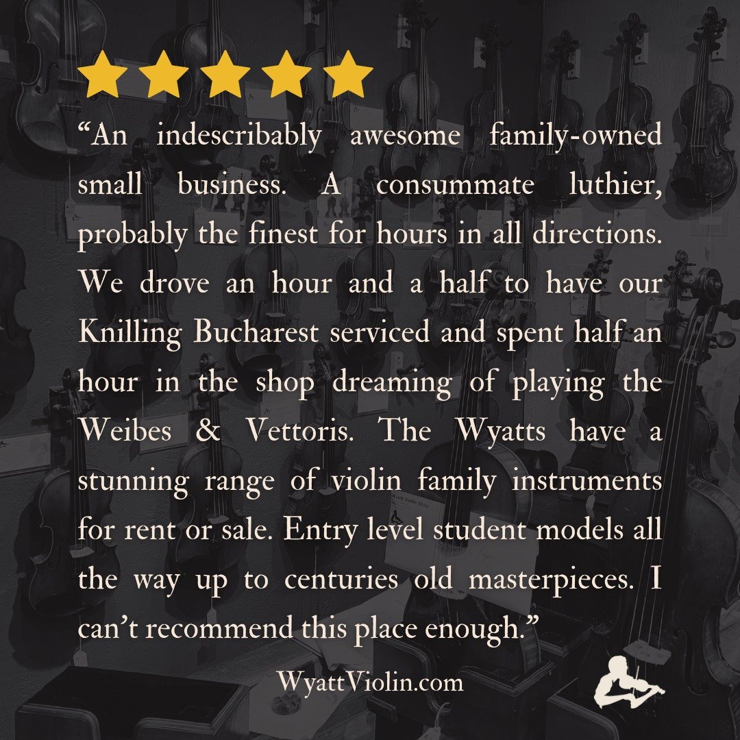 Another ⭐⭐⭐⭐⭐ review from one of our valued customers!

WyattViolin.com

#WyattViolinShop #ShopSmall #ShopLocal #ViolinMerchant #IndepedenceMO
