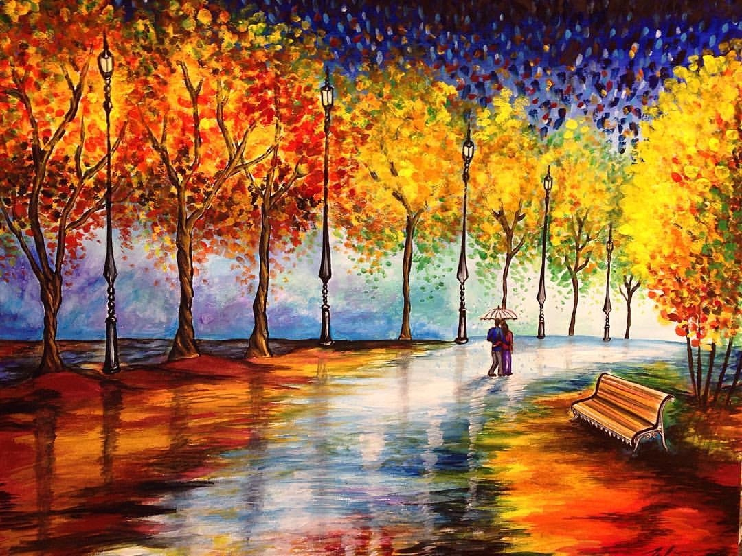 Autumn Foliage Rainy Day Painting.JPG