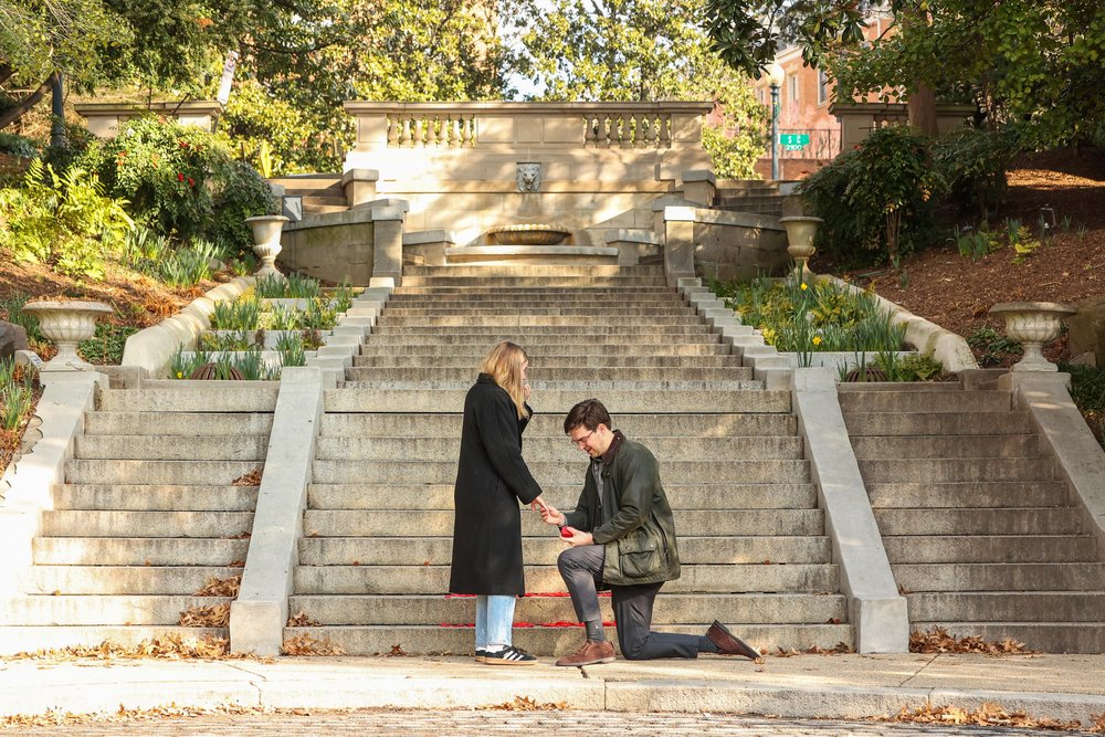 Washington DC Spanish Steps Surprise Engagement Proposal