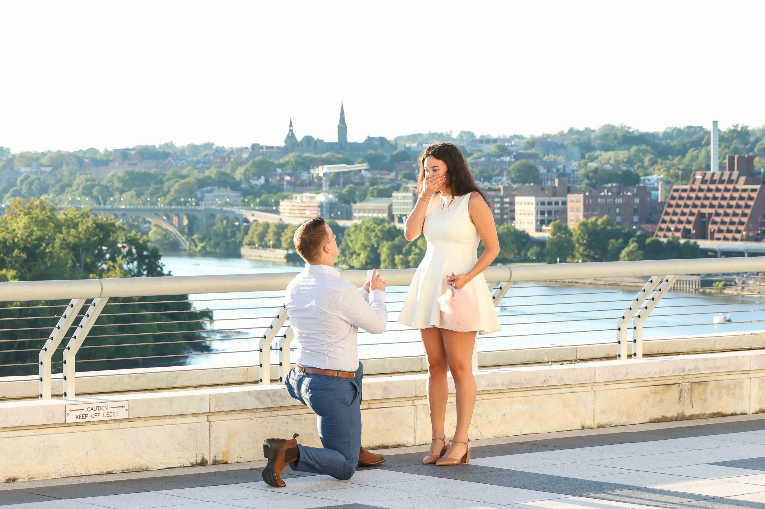Kennedy Center Terrace Surprise Proposal at Sunset