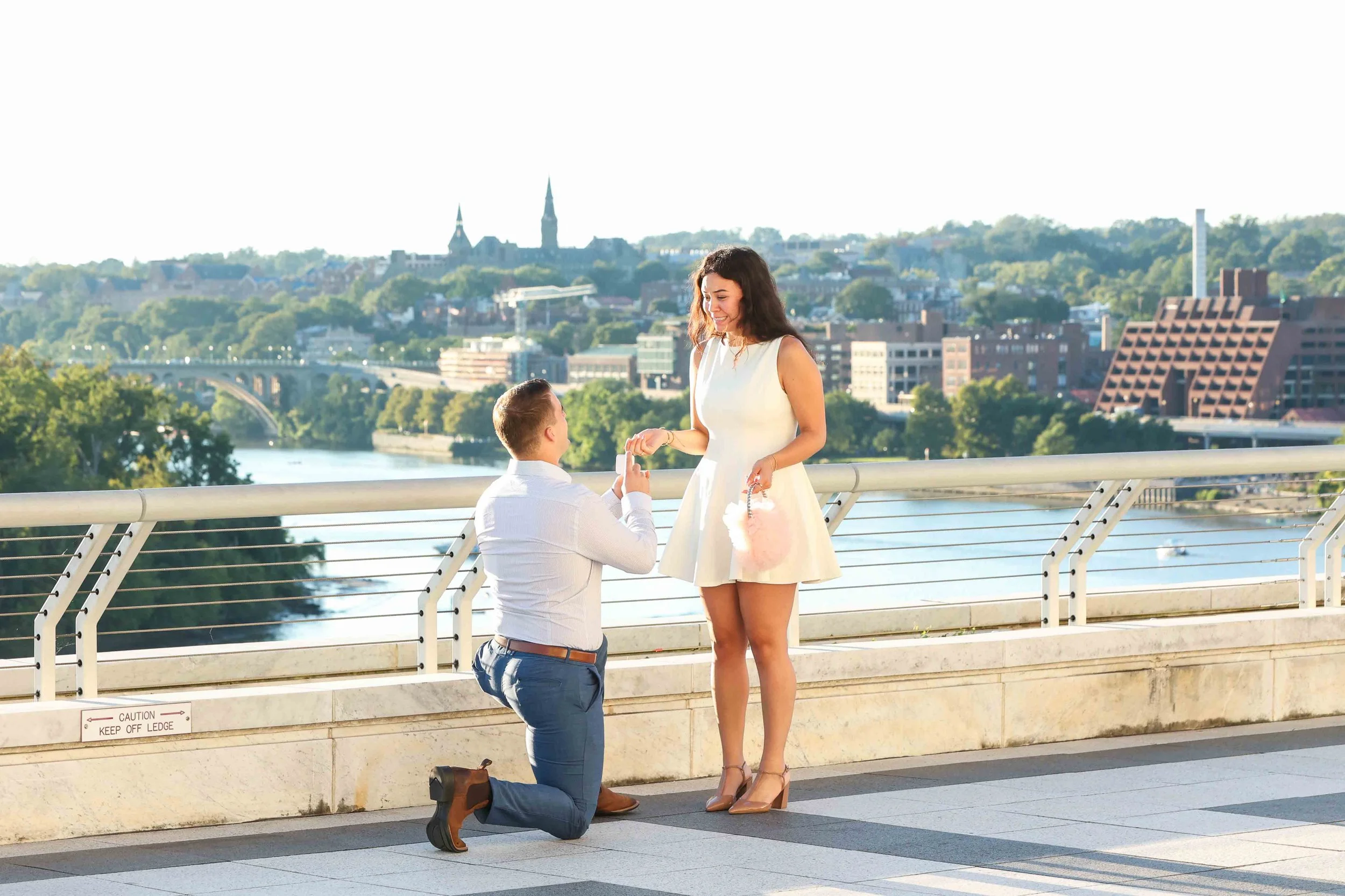Kennedy Center Terrace Surprise Proposal at Sunset