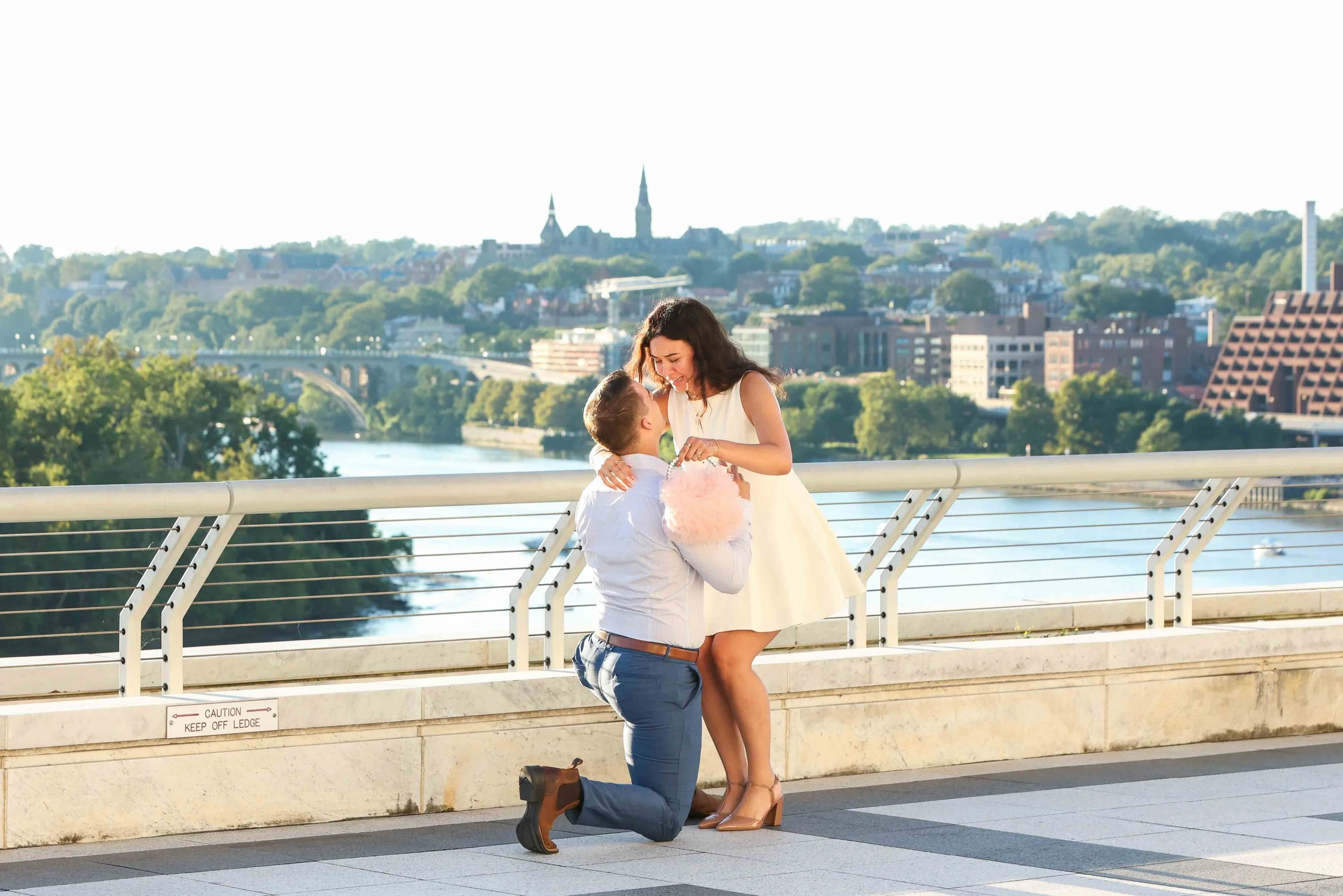 Golden Hour Surprise Proposal in Washington DC
