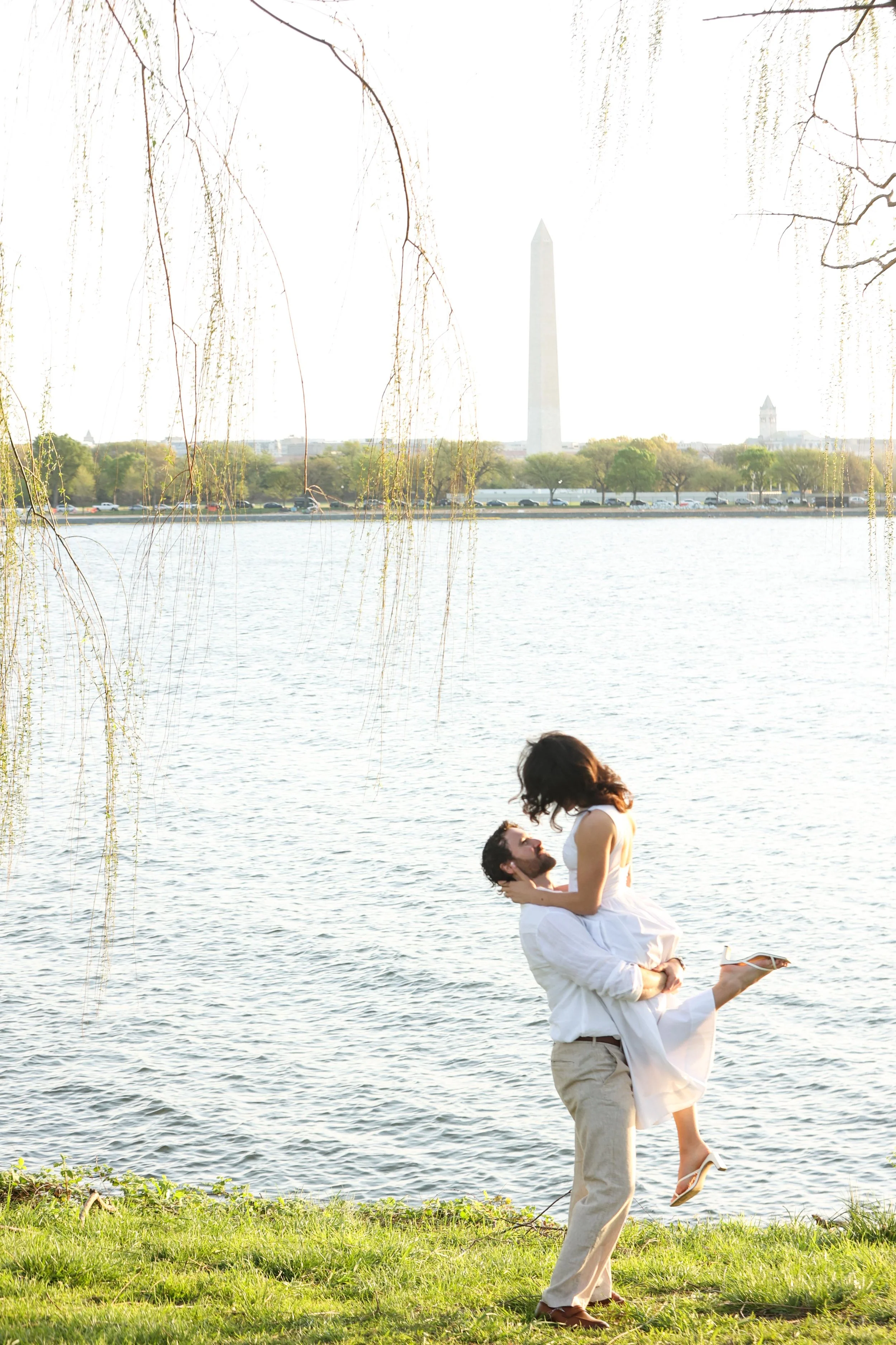 Surprise proposal with tulips in DC