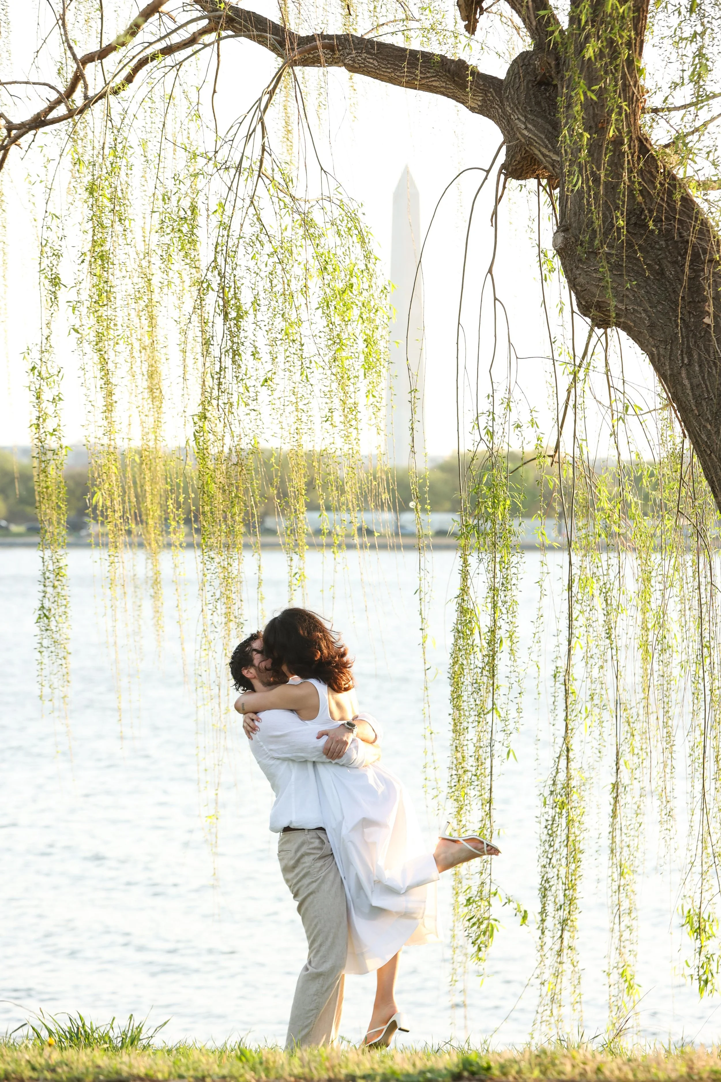 Surprise proposal with tulips in DC