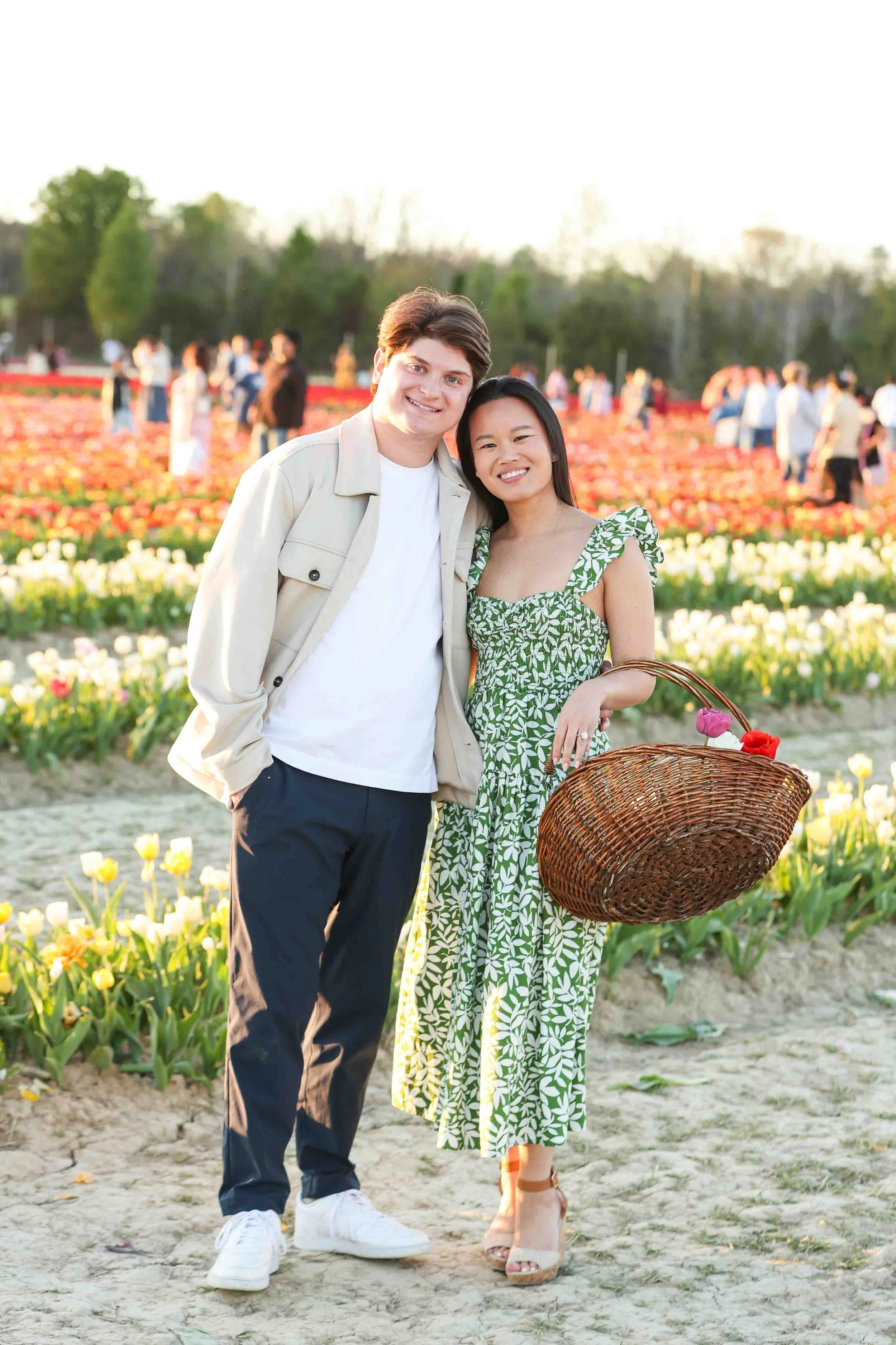 Tulip Farm Engagement Photos in Virginia