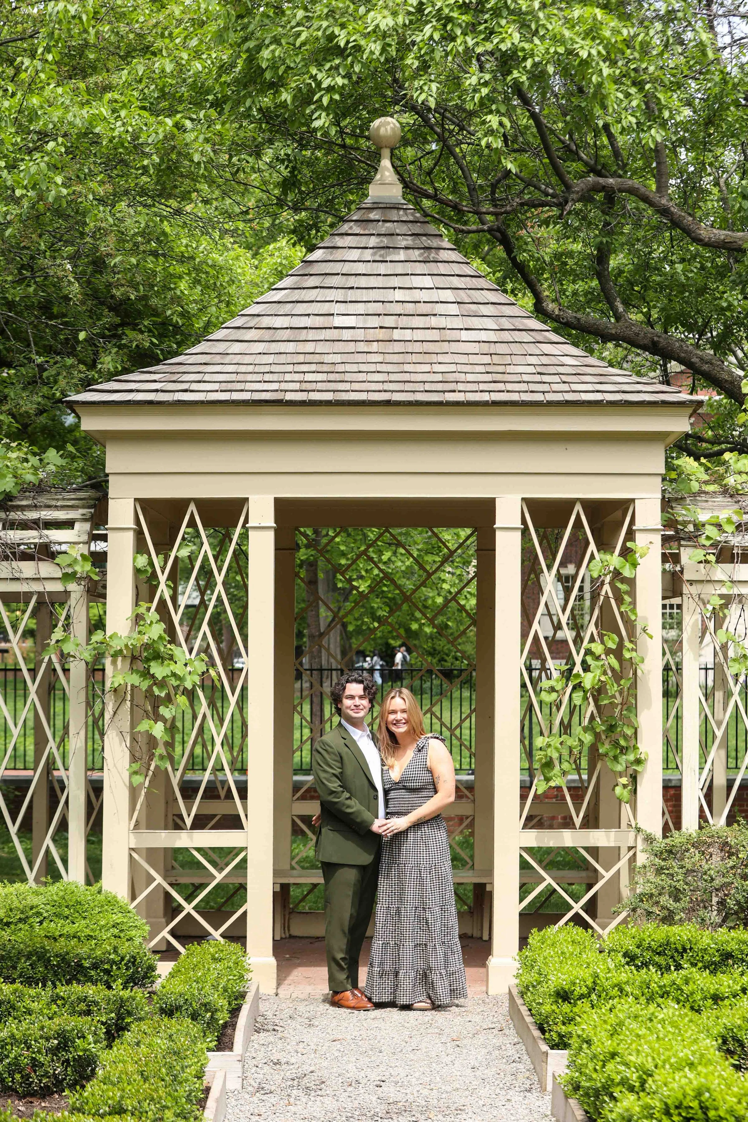 Philly 18th Century Gardens Surprise Proposal Photographer