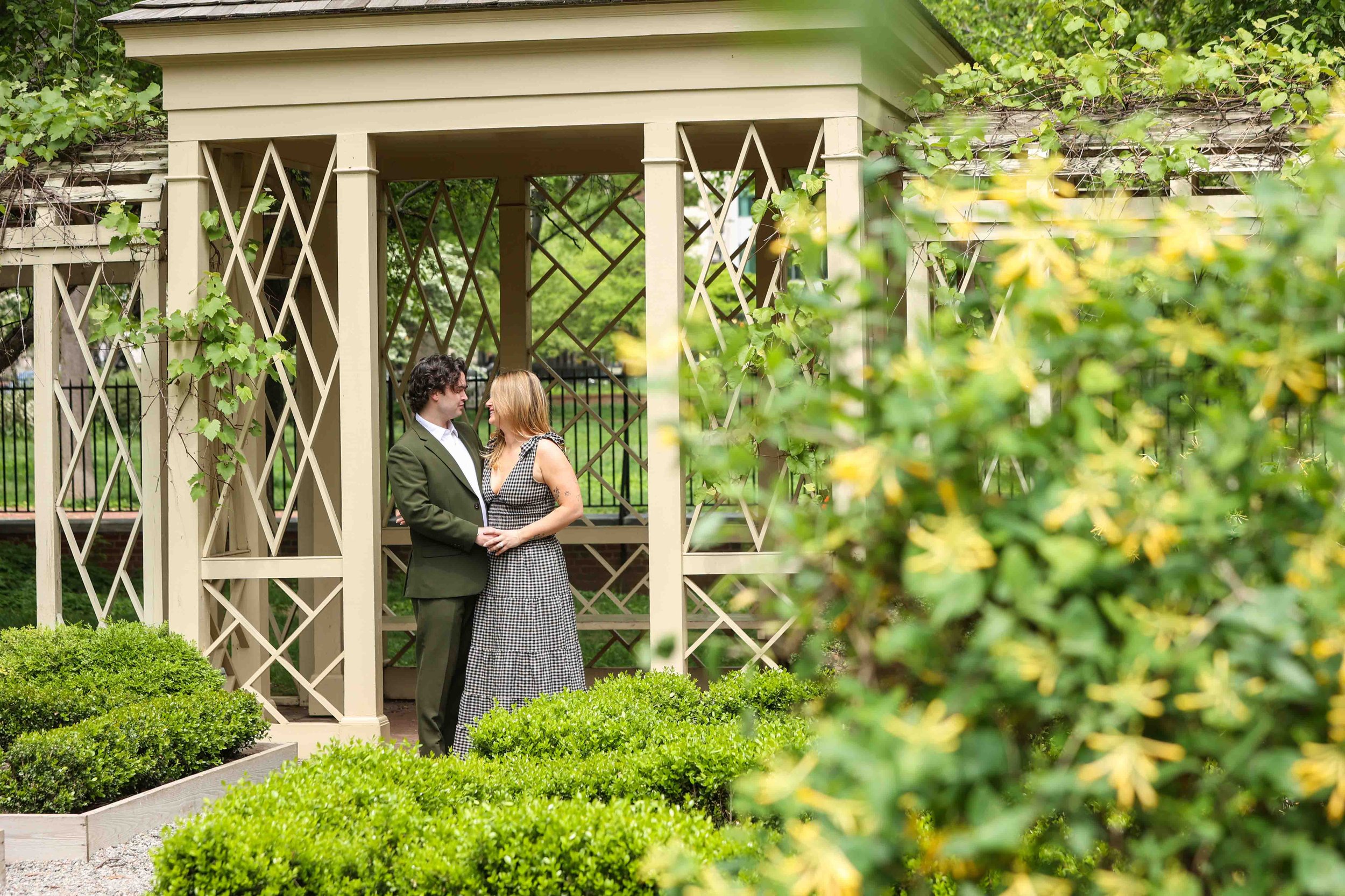 Philly Engagement Photos at 18th Century Gardens