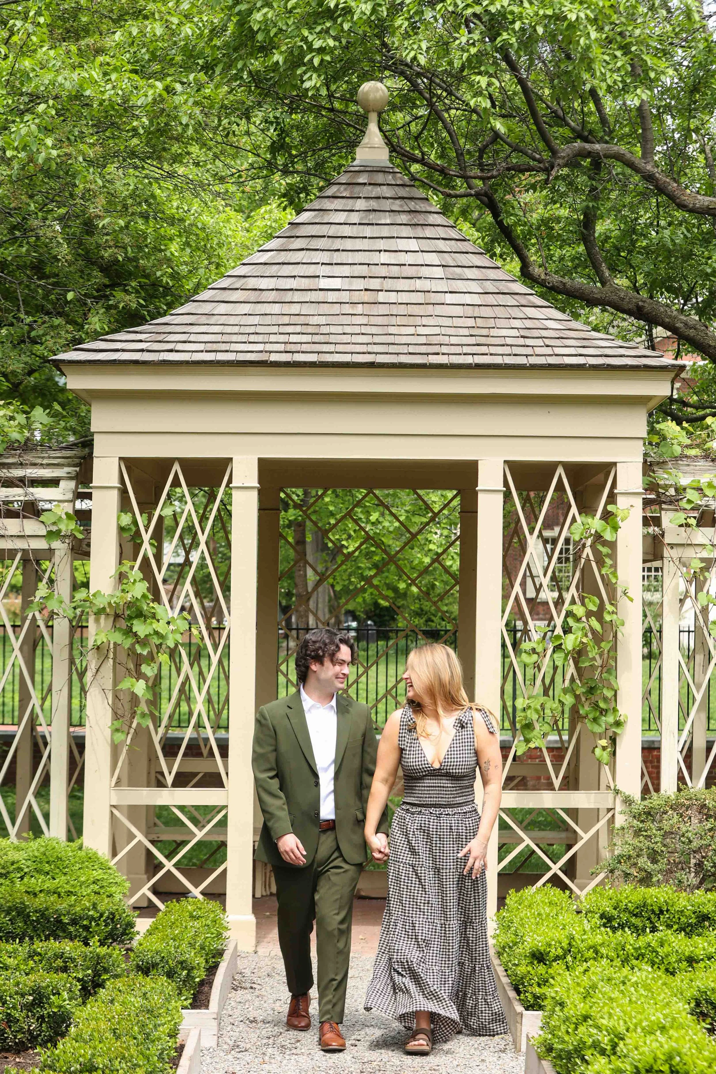 Philly 18th Century Gardens Engagement Photos