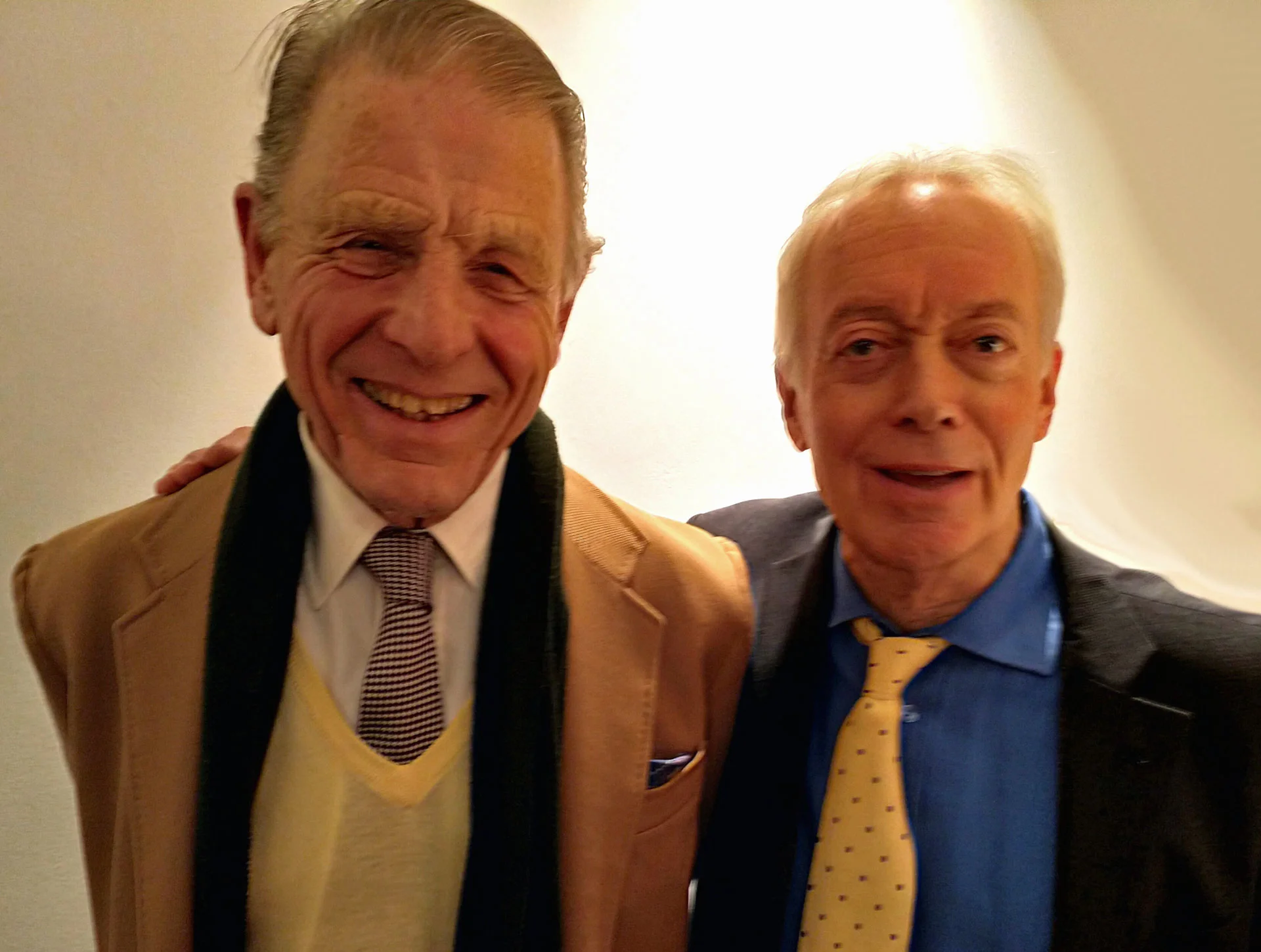 Edward Fox & Nickolas Grace at the 2018 AGM
