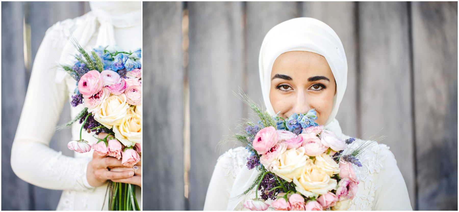 traditional muslim bride with bouquet polo club sydney