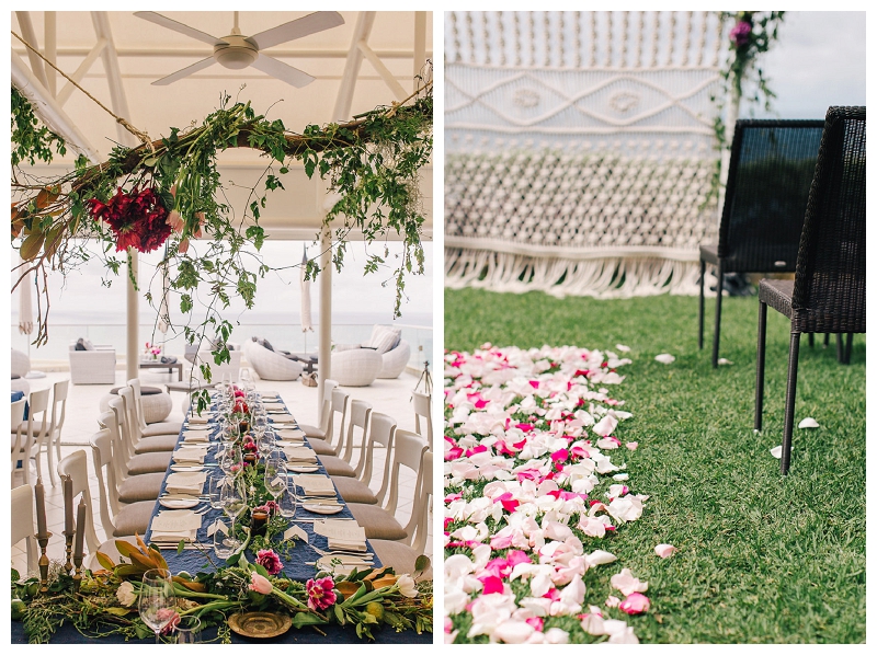 jonah's whale beach wedding reception styling