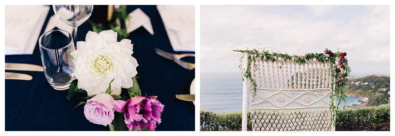 jonah's whale beach wedding ceremony styling flowers sydney