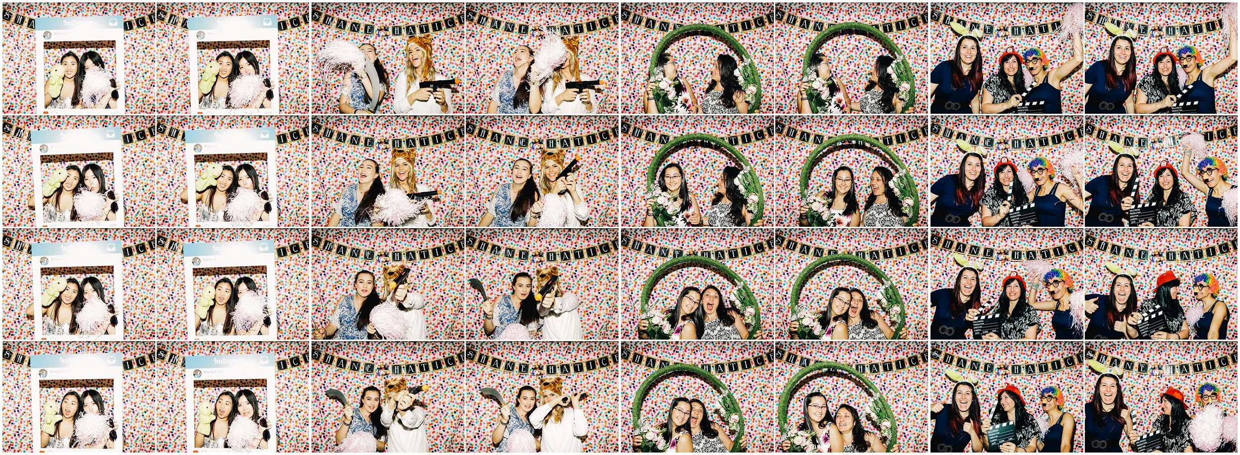 Sydney engagement party photo booth - confetti backdrop