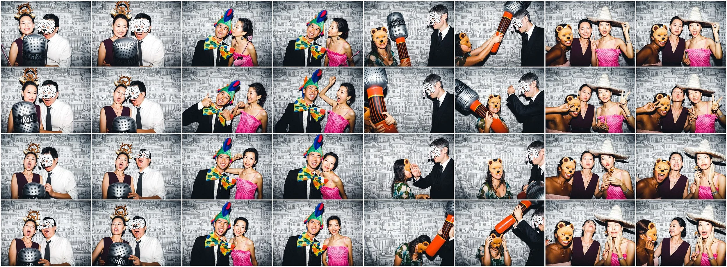 Daniela + Jameson's Sydney wedding photo booth - buildings backdrop