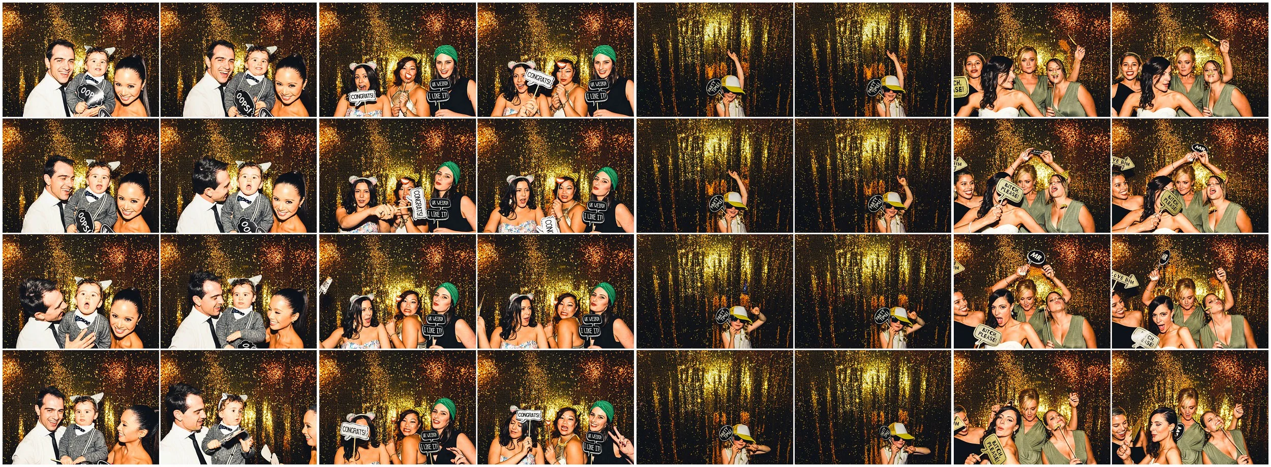 Sydney Wedding Photo Booth - Gold Glitter Backdrop