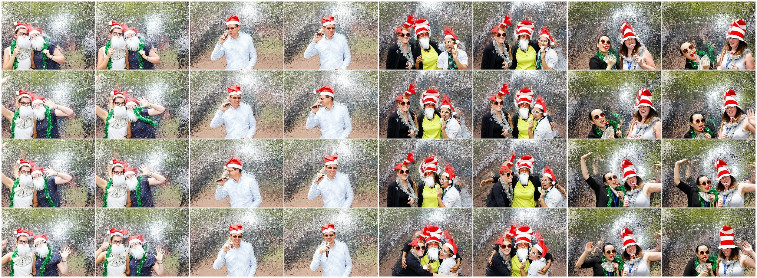 Sydney party photo booth - silver glitter backdrop