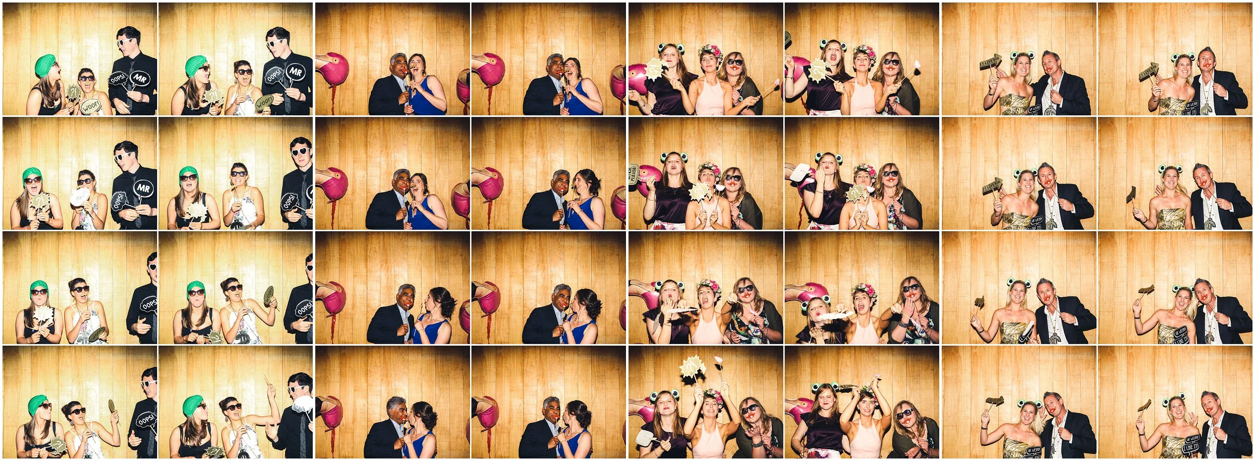 Sydney wedding photo booth - wood panelling (venue's wall)