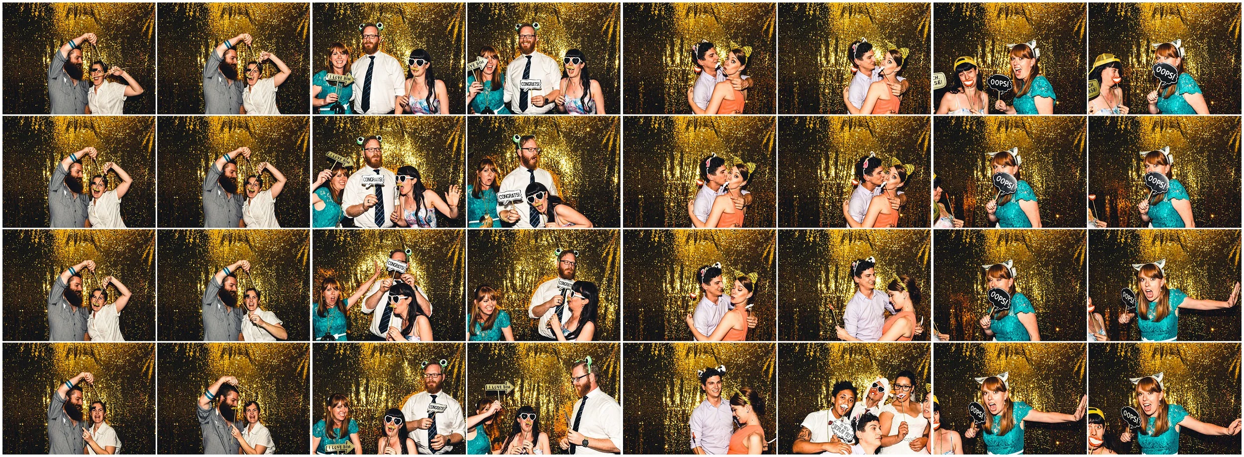 Sydney wedding photo booth - gold glitter backdrop