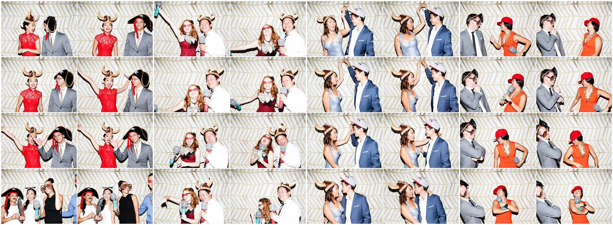 Sydney wedding photo booth - gold herringbone backdrop