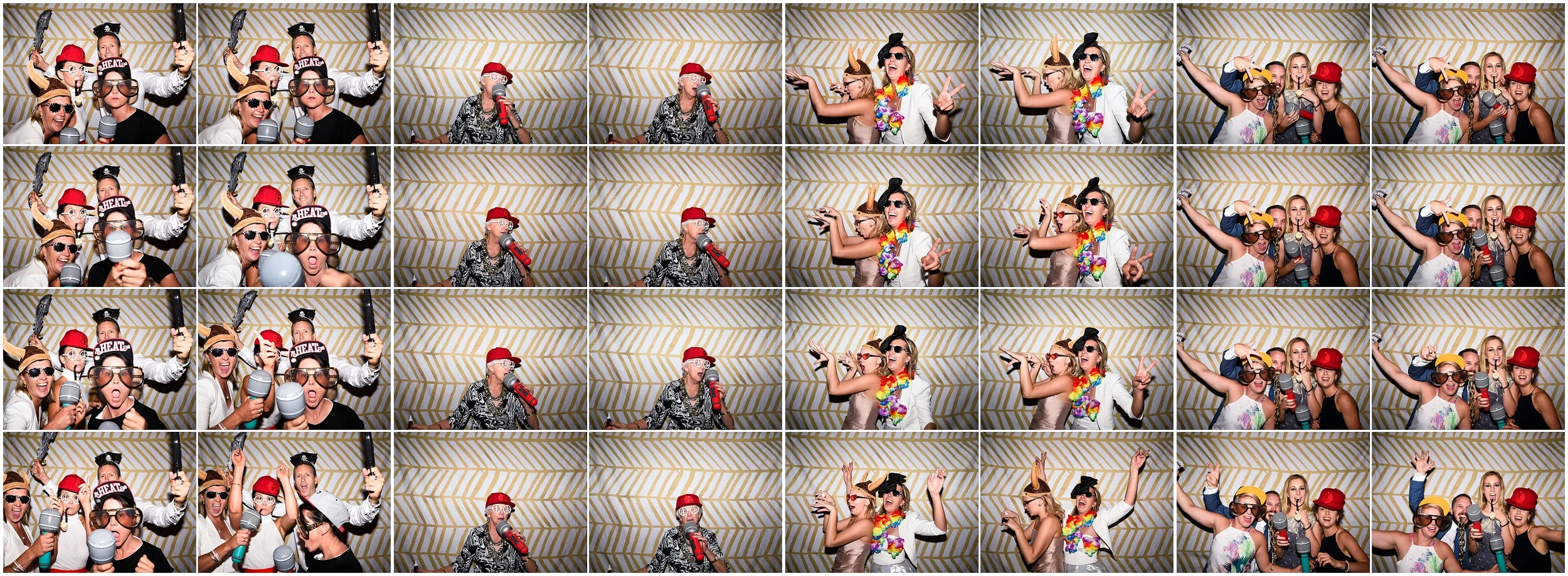 Sydney wedding photo booth - gold herringbone backdrop