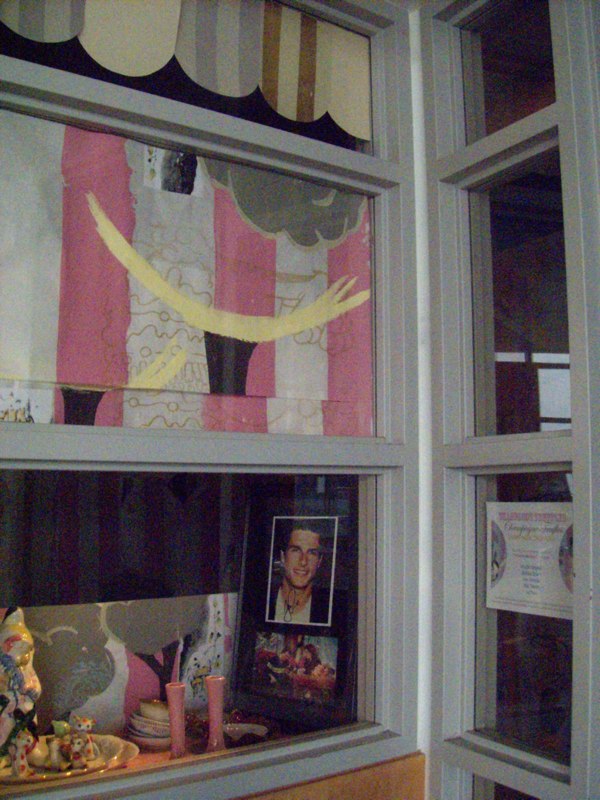 A Clearing in the Clouds ACT Theatre Window Project Maki Tamura , Nicholas Nyland and Saya Moriyasu (Courtesy of James Harris Gallery, Pulliam Gallery (Portland) and G. Gibson Gallery) "A Clearing in the Clouds," - our collaboration at the ACT Theatre windows in Seattle in the spring of 2011 is the starting point for this print project. The diverse influences acting upon the local cultural ecology - Asian and Northwest Coast Indian art, jet-age Modernism and the NW mystics - have continued being our inspiration. We designed the pattern called "Northwest chinoiserie" - oversized, invasive blackberries ramble about cloud-lofted space needles and cottages adorned with orca whales. Photos by Amanda Ringstad