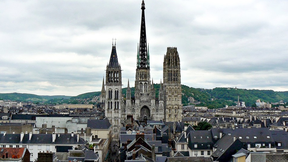 Cathedral Notre-Dame, Rouen - Image: theluxurytravelexpert.com Located in Rouen, the gothic style cathedral was destroyed during a Vikings invasion in 841. After continuous rebuilding and updating, its 19th century cast iron spire is that tallest in France.