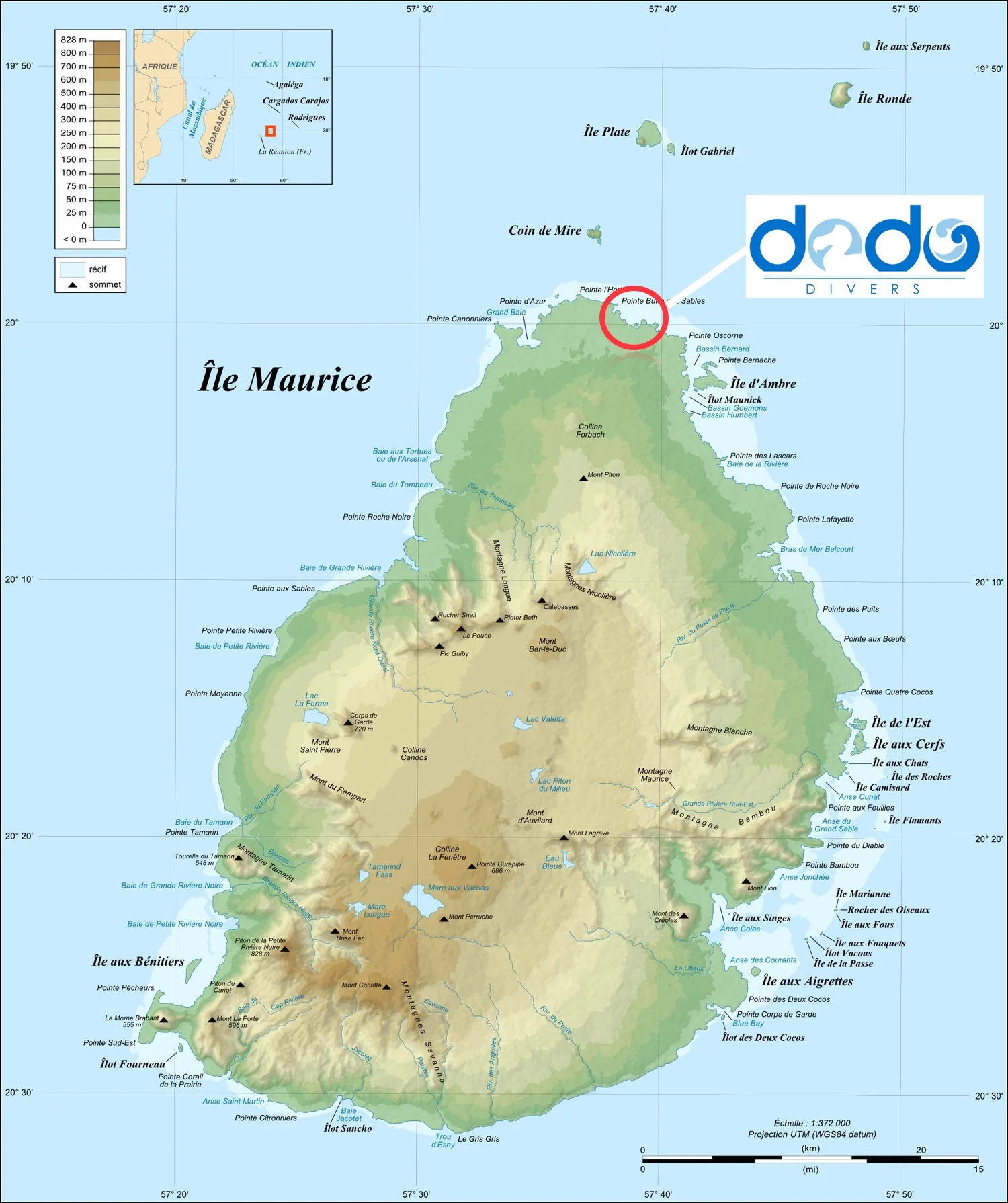 Il Diving è posizionato a nord di Mauritius