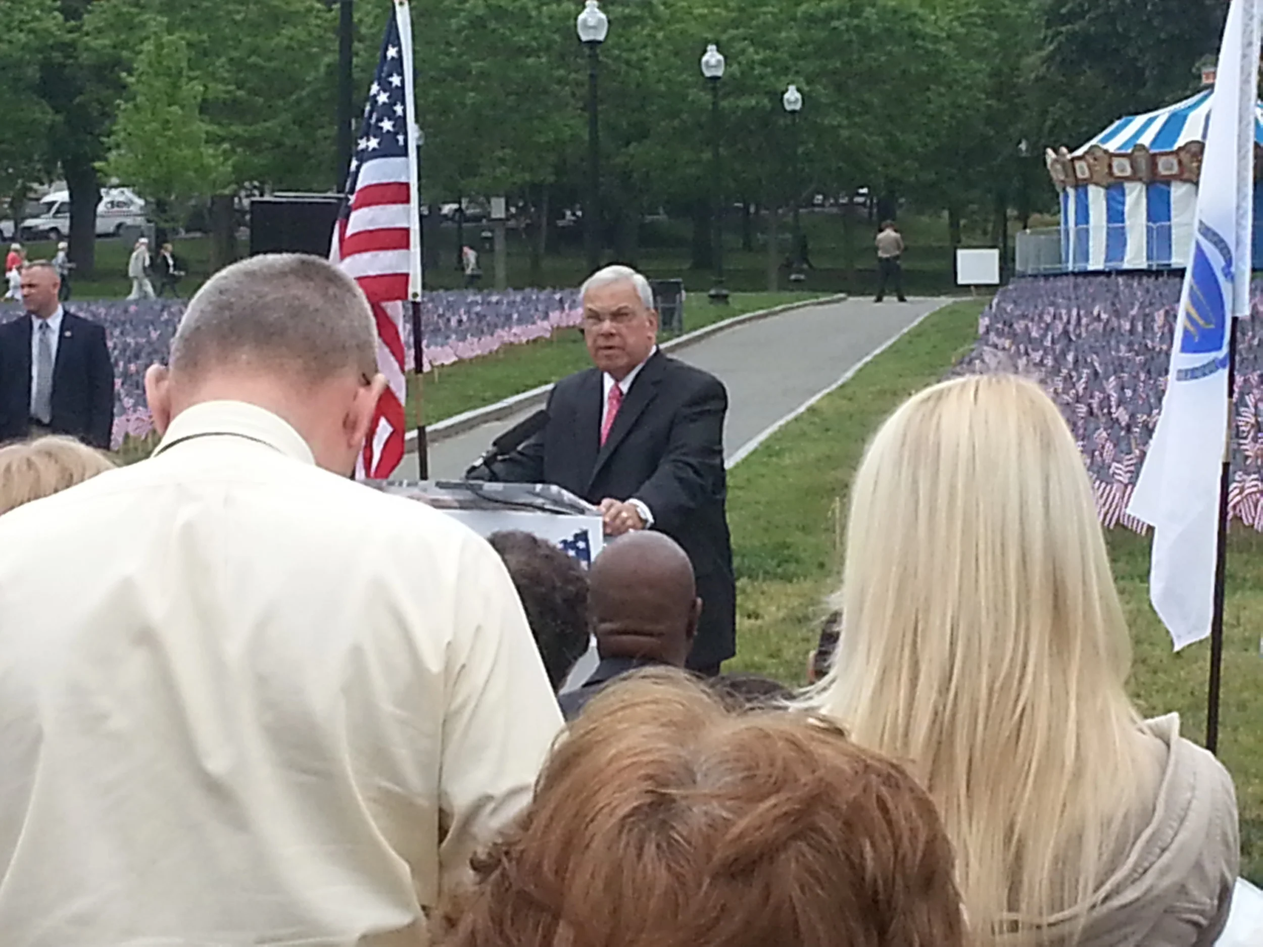 Boston's Mayor Menino, just barely out from a long and brutal hospital stay, but at the podium giving thanks and remembering those who gave their all.